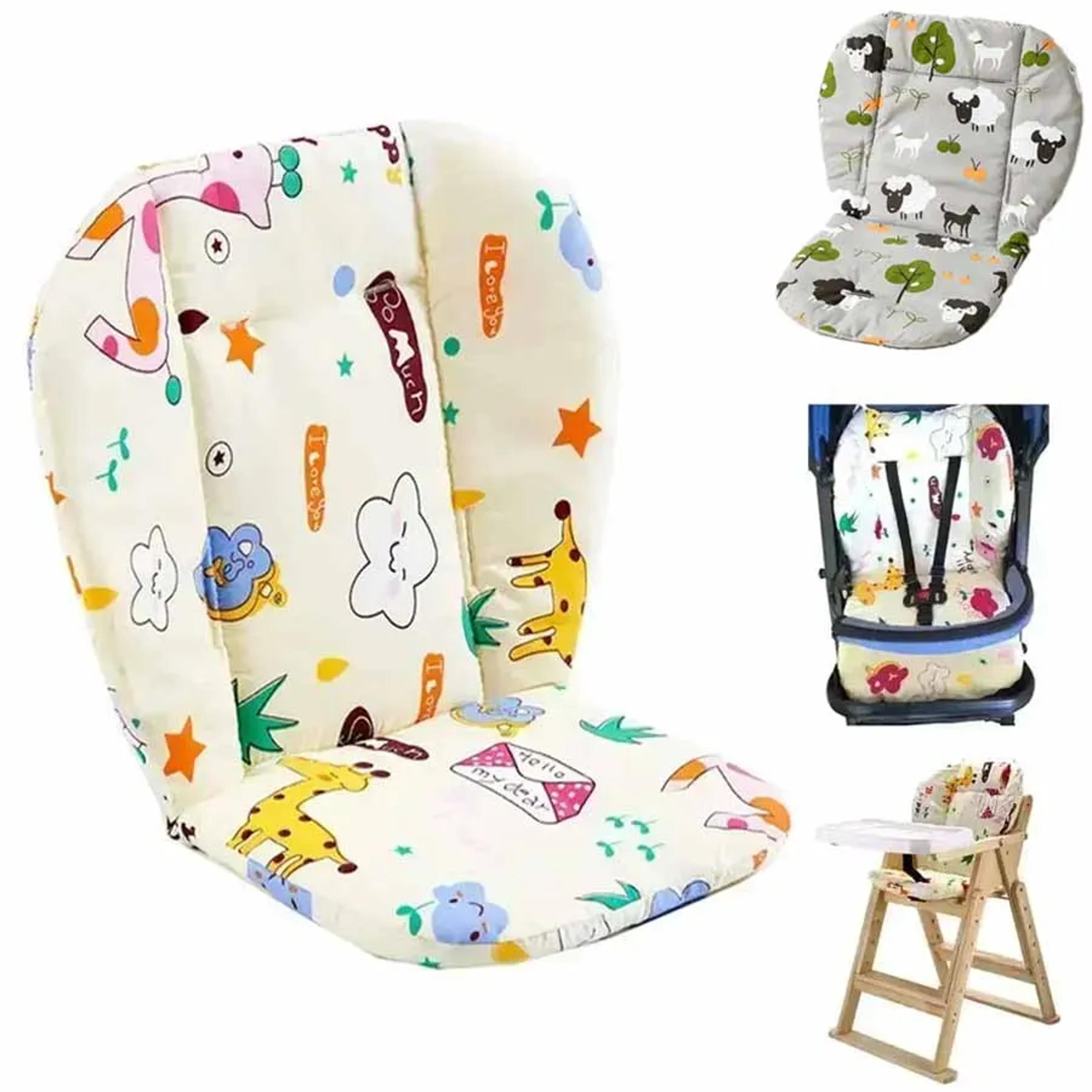 breathable cotton baby dining chair cushion, cute animal pattern seat cushion, thickened soft stroller cushion