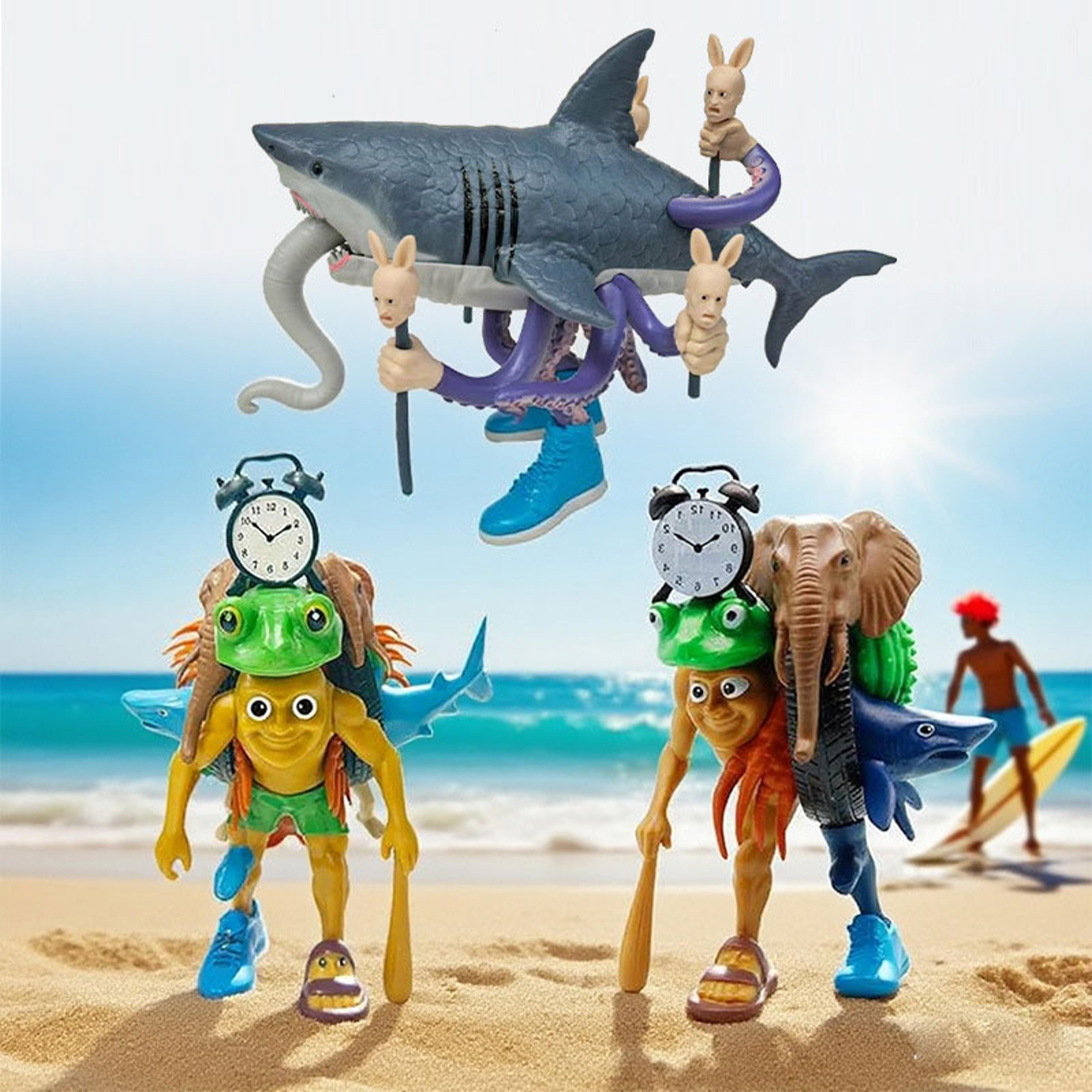 fusion edition italian brainrot monster figurine toy, tung sahur ornament tralalero desktop tralala toys