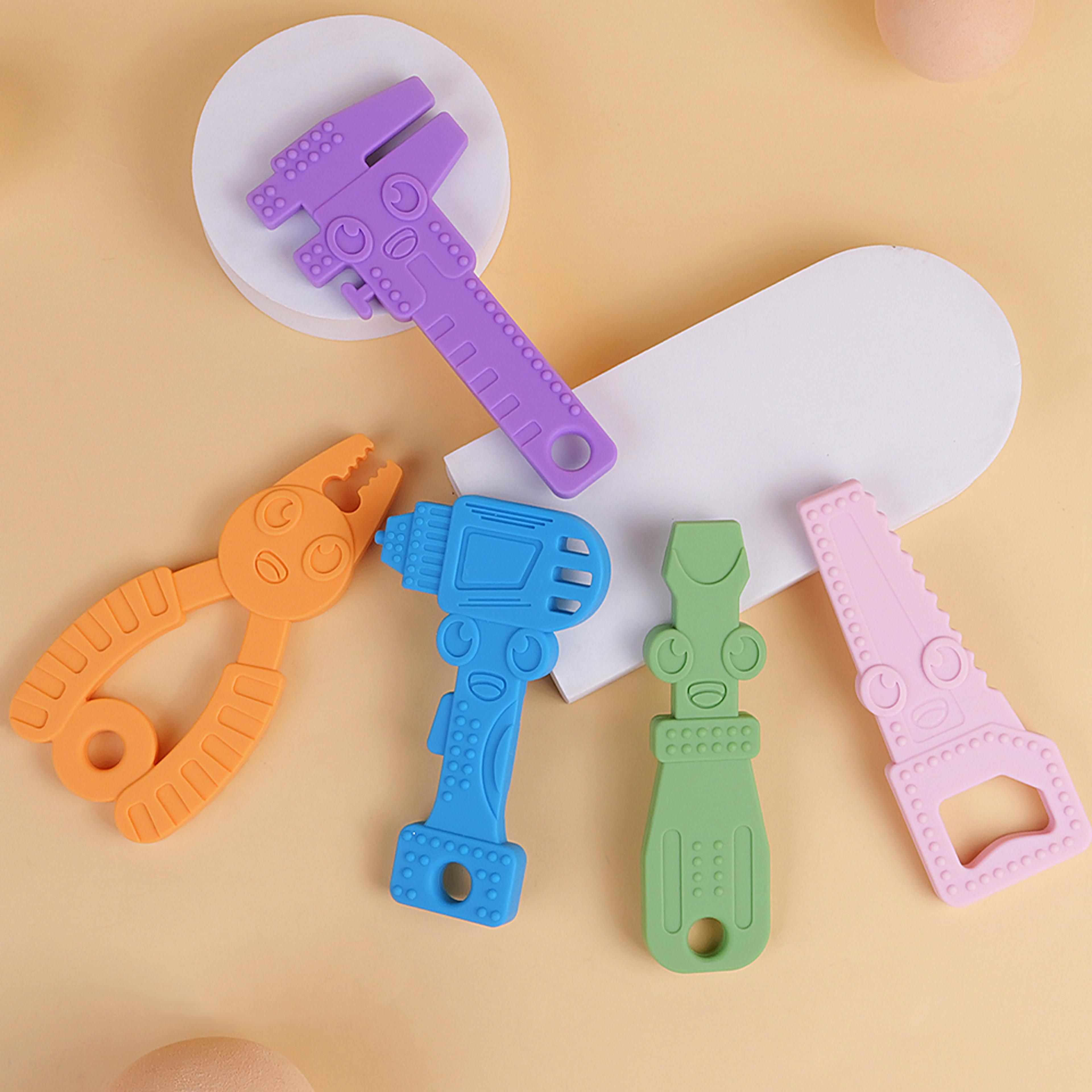 silicone tiny rod baby teether toys, food grade chewing toy, baby silicone teether wrench, childrens goods