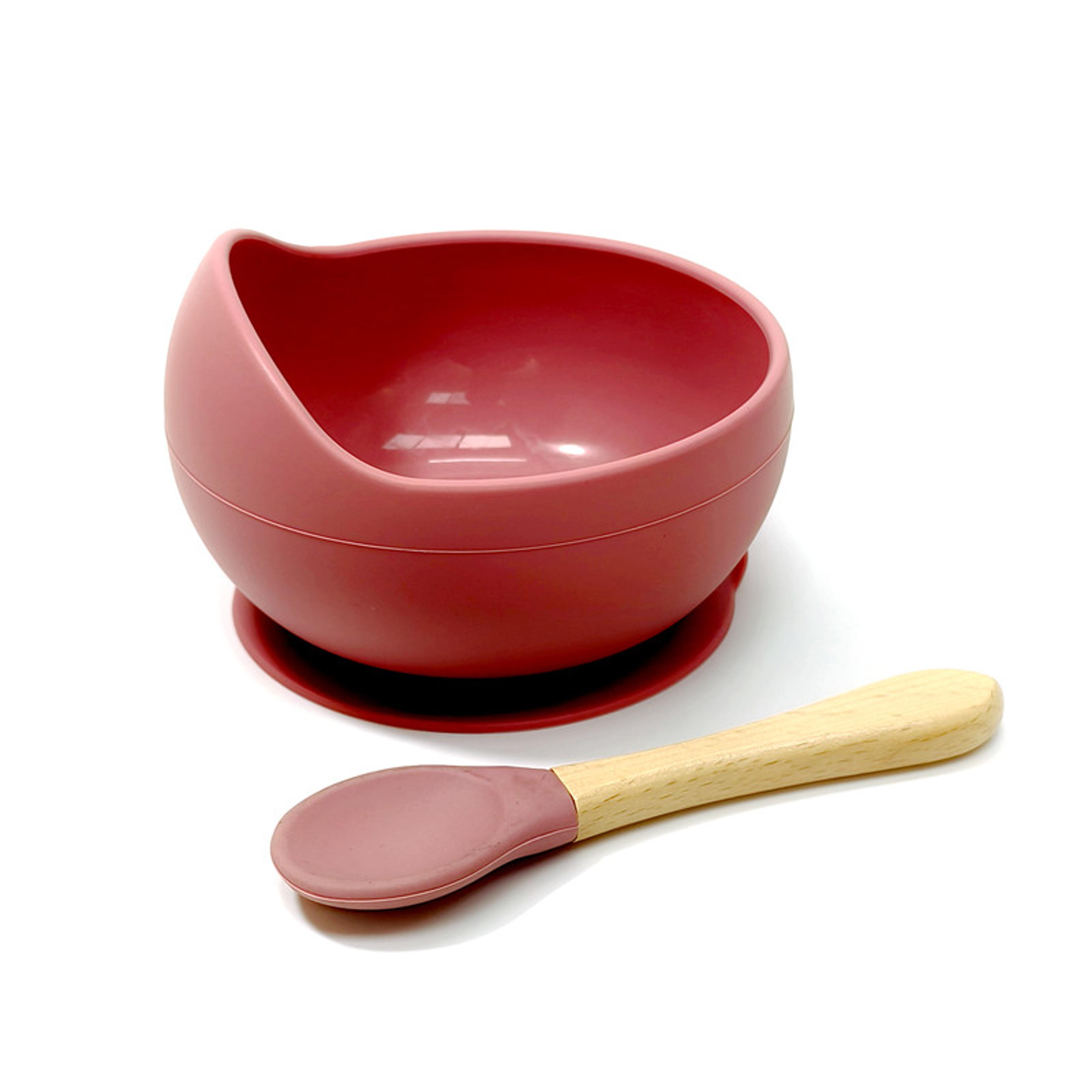 spill-proof silicone feeding bowl, baby tableware, food grade silicone children's dinner spoon