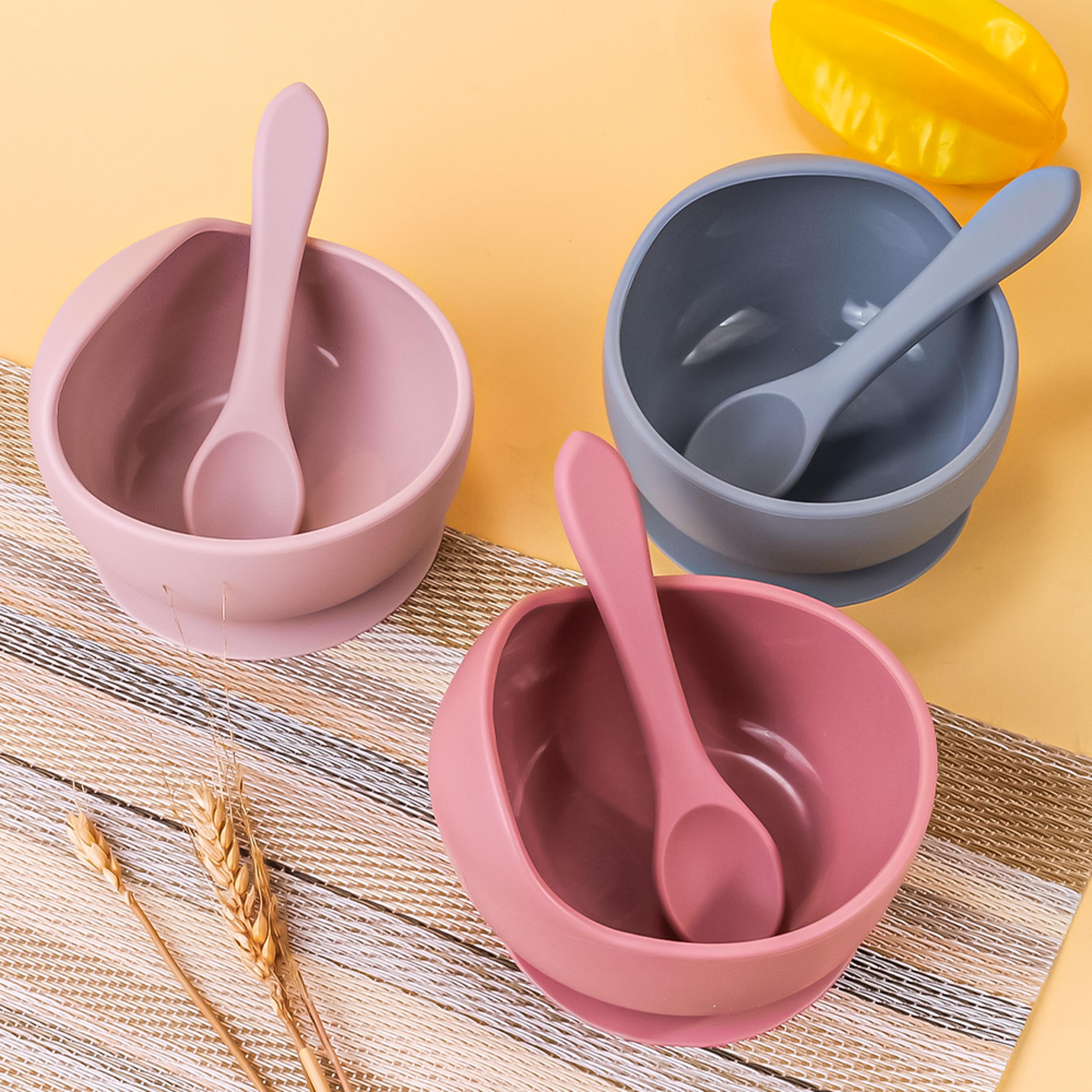 silicone sucker bowl for infant feeding, baby training bowls, learning to eat and supplementary food bowls