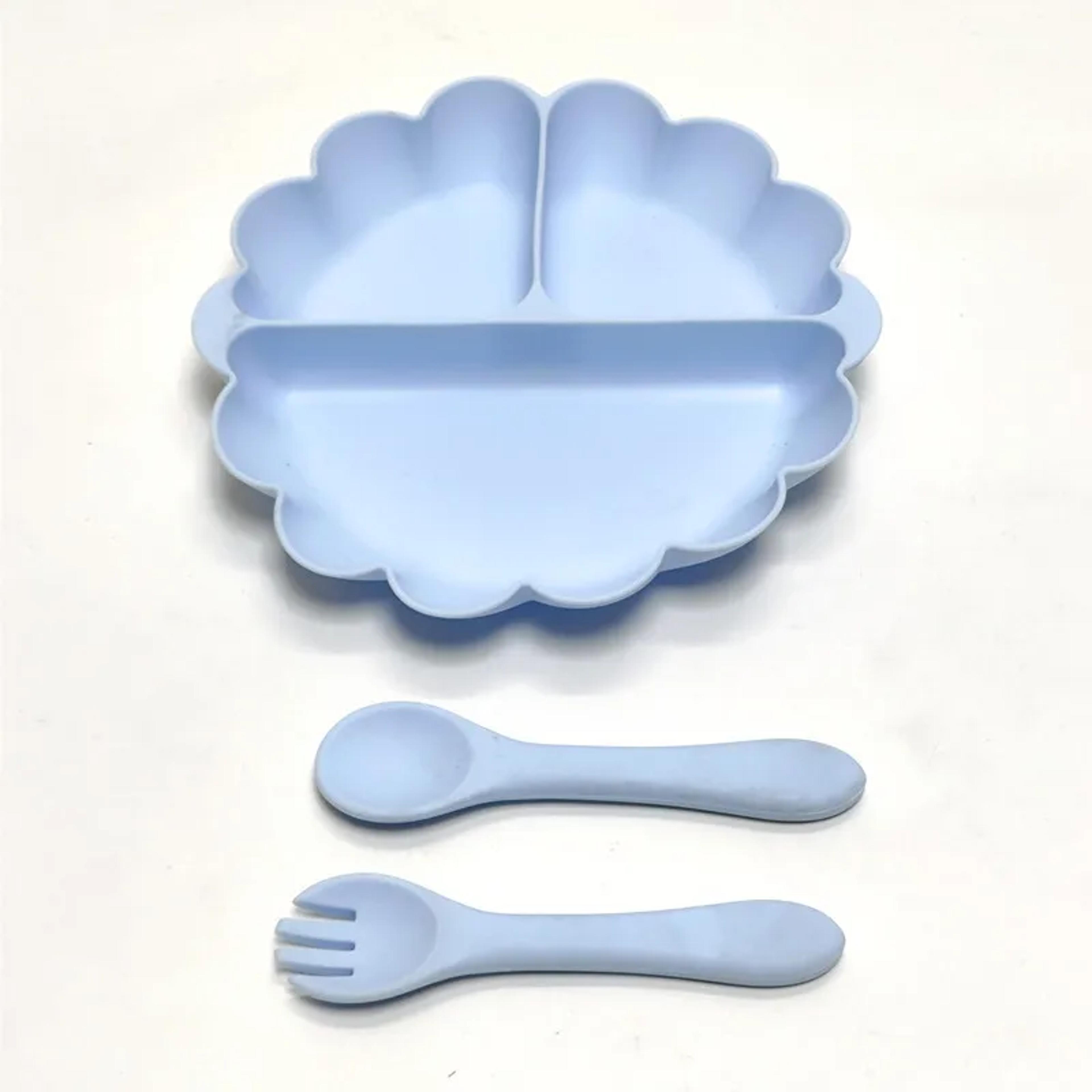 children's silicone dinner plate set, fruit plate with convenient desktop adsorption, safe tableware