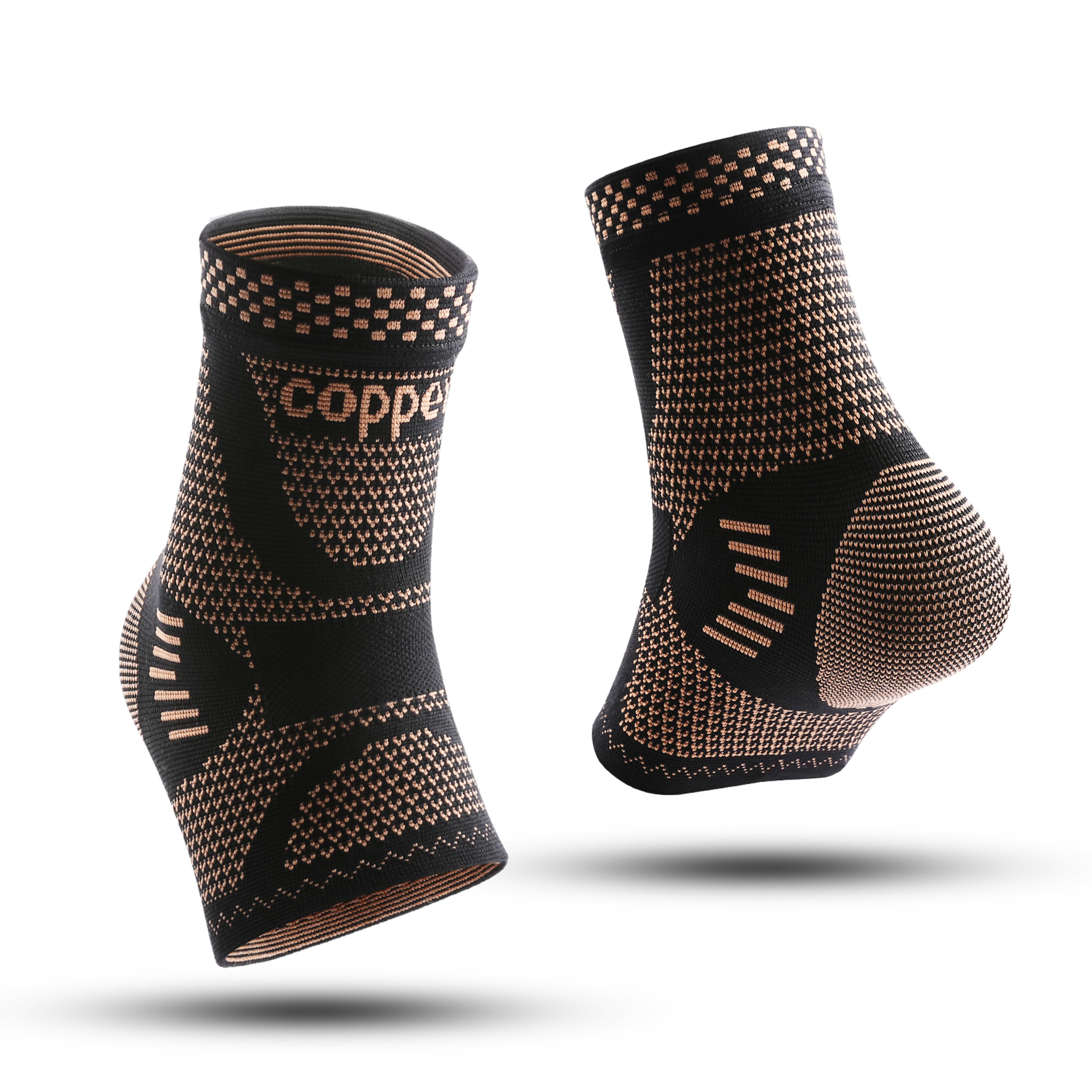 infused copper ankle brace, compression support sleeve for men women, relief for foot pain, sprained ankle