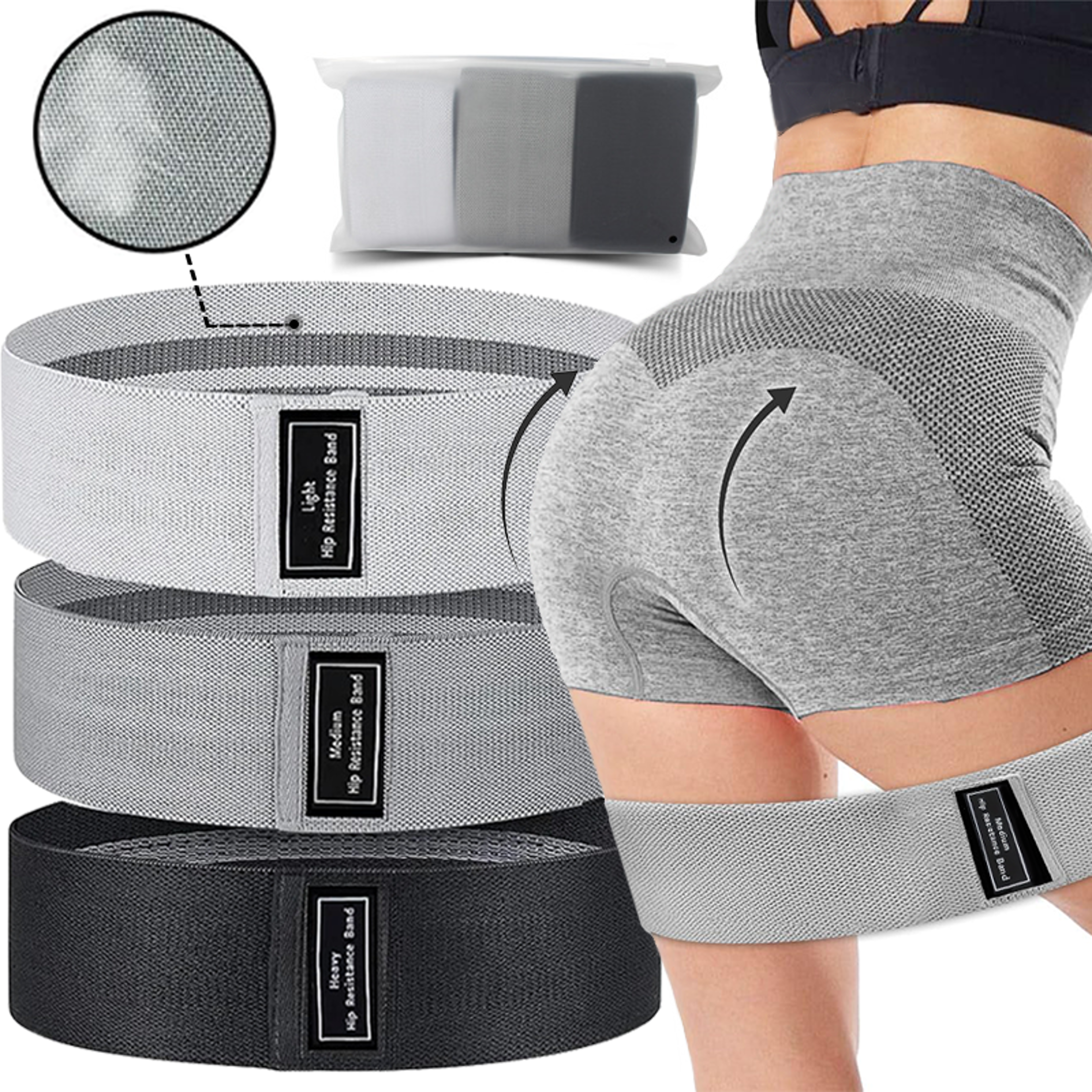 fitness elastic band, crochet gradient color resistance, buttocks shaping deep squat band, men and women single training
