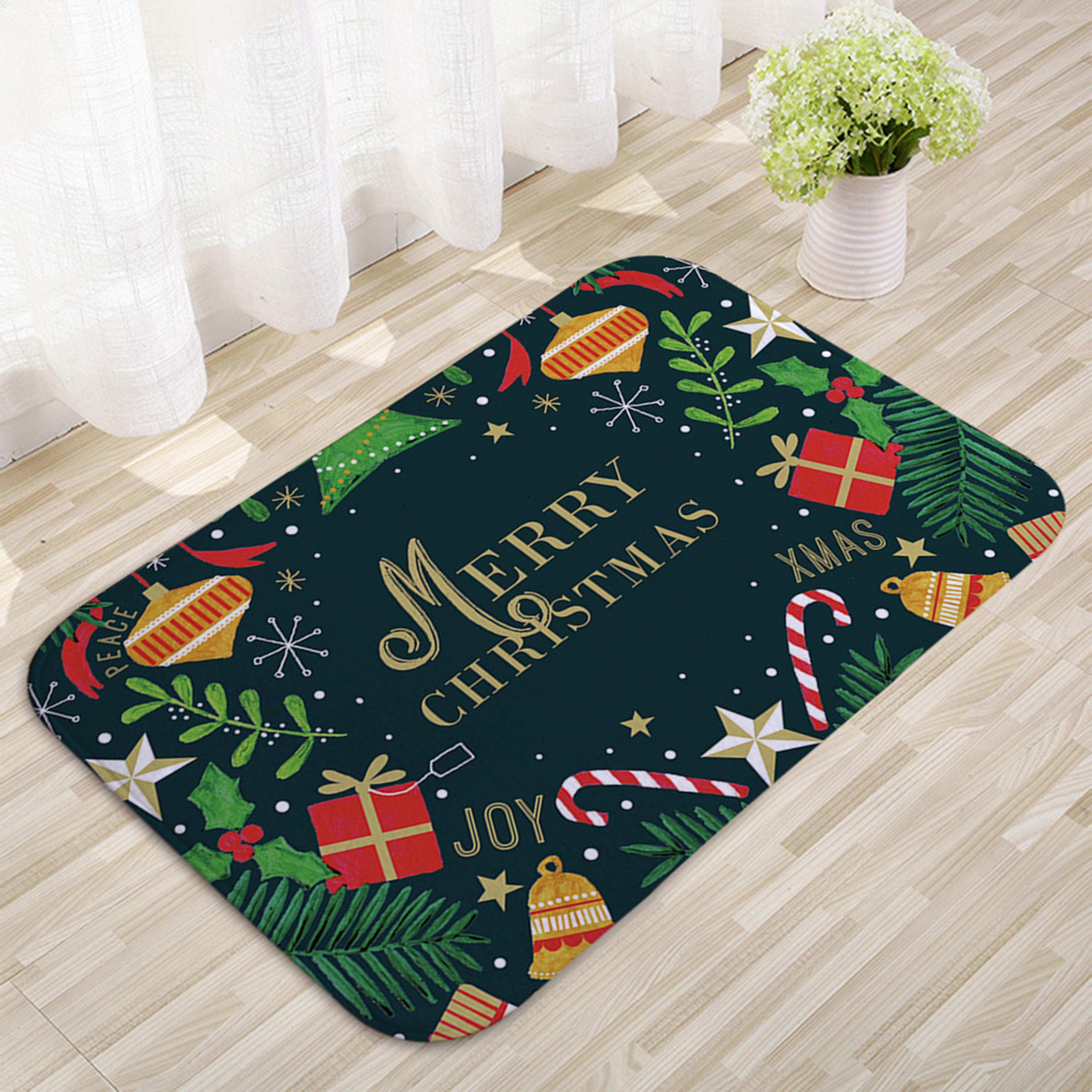outdoor carpet merry christmas, santa claus door mat, navidad ornament decorations for home, new year holiday welcome