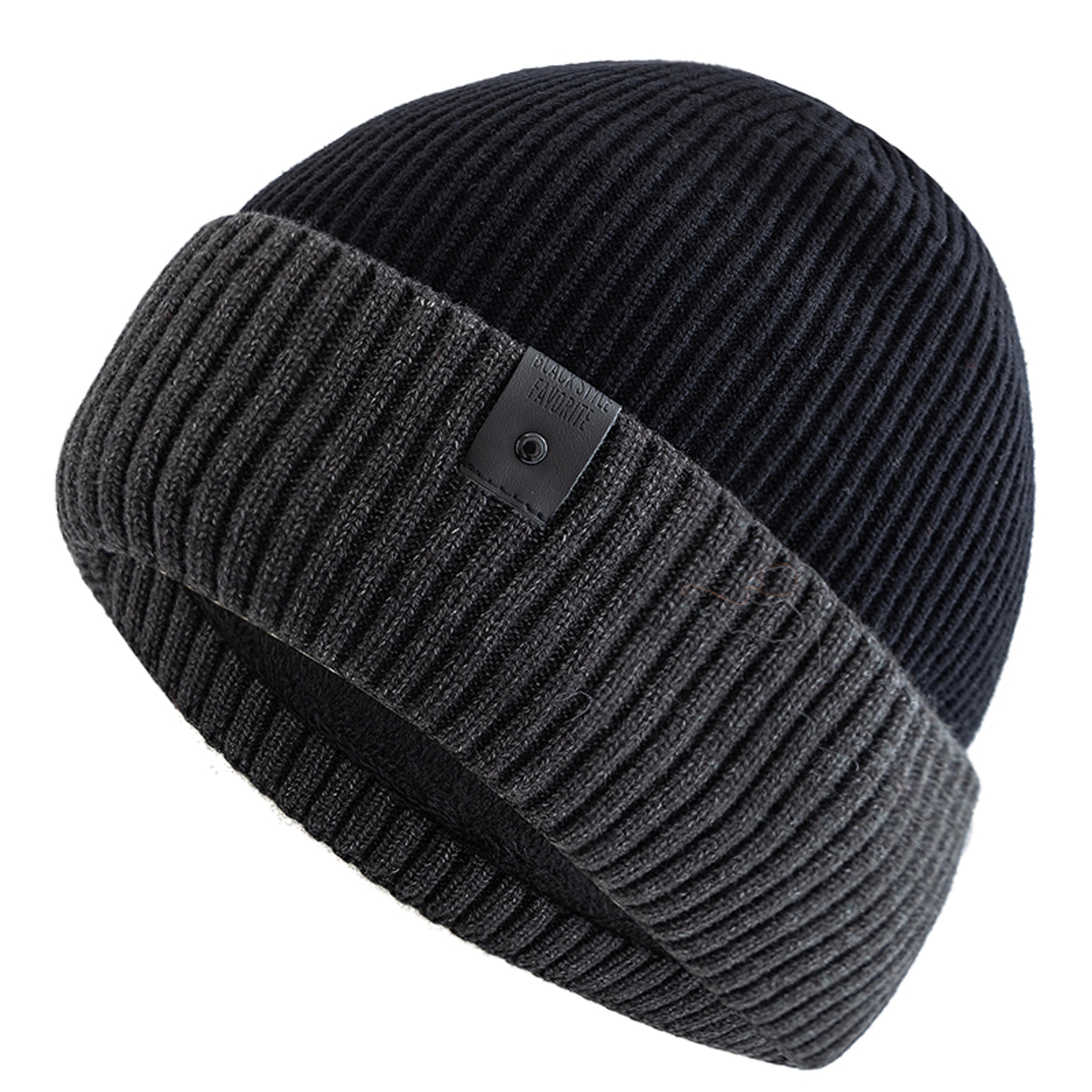 fleece lined winter hat, unisex soft beanie, thicken warm knitted cap, outdoor sports ski hat, men women