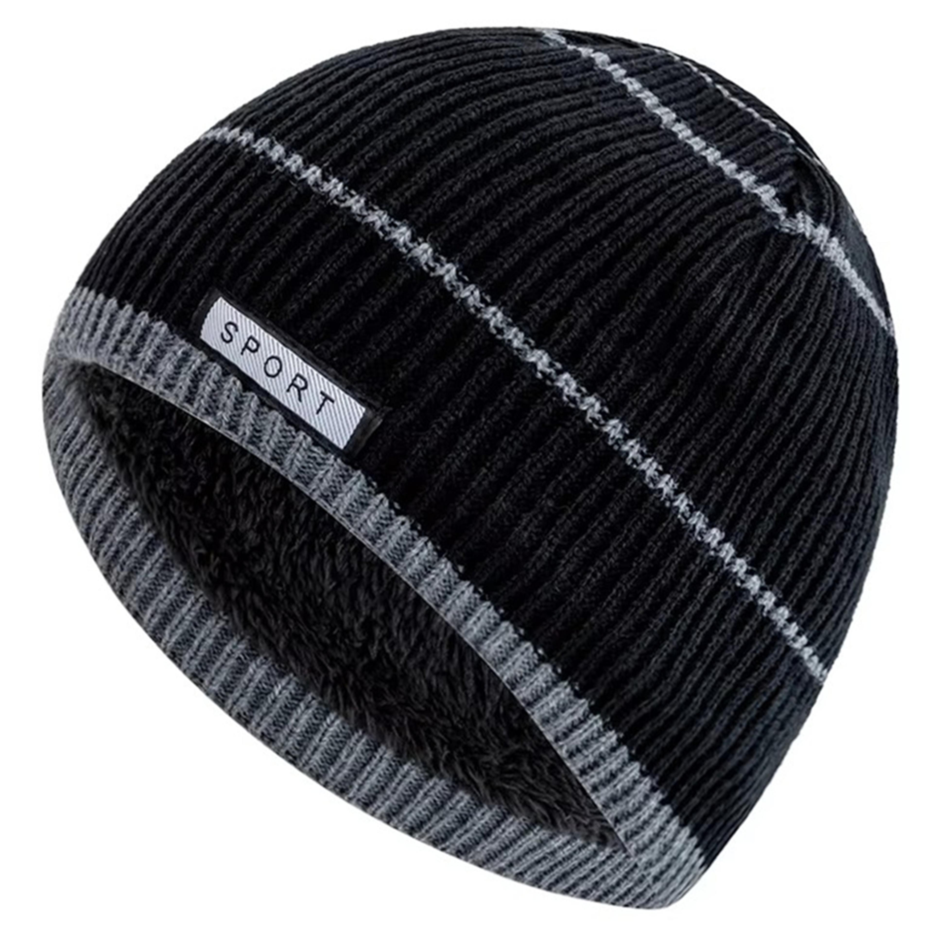 winter beanies for men and women, unisex warm knitted hat, plush fur lined streetwear cap, casual designer ski hat
