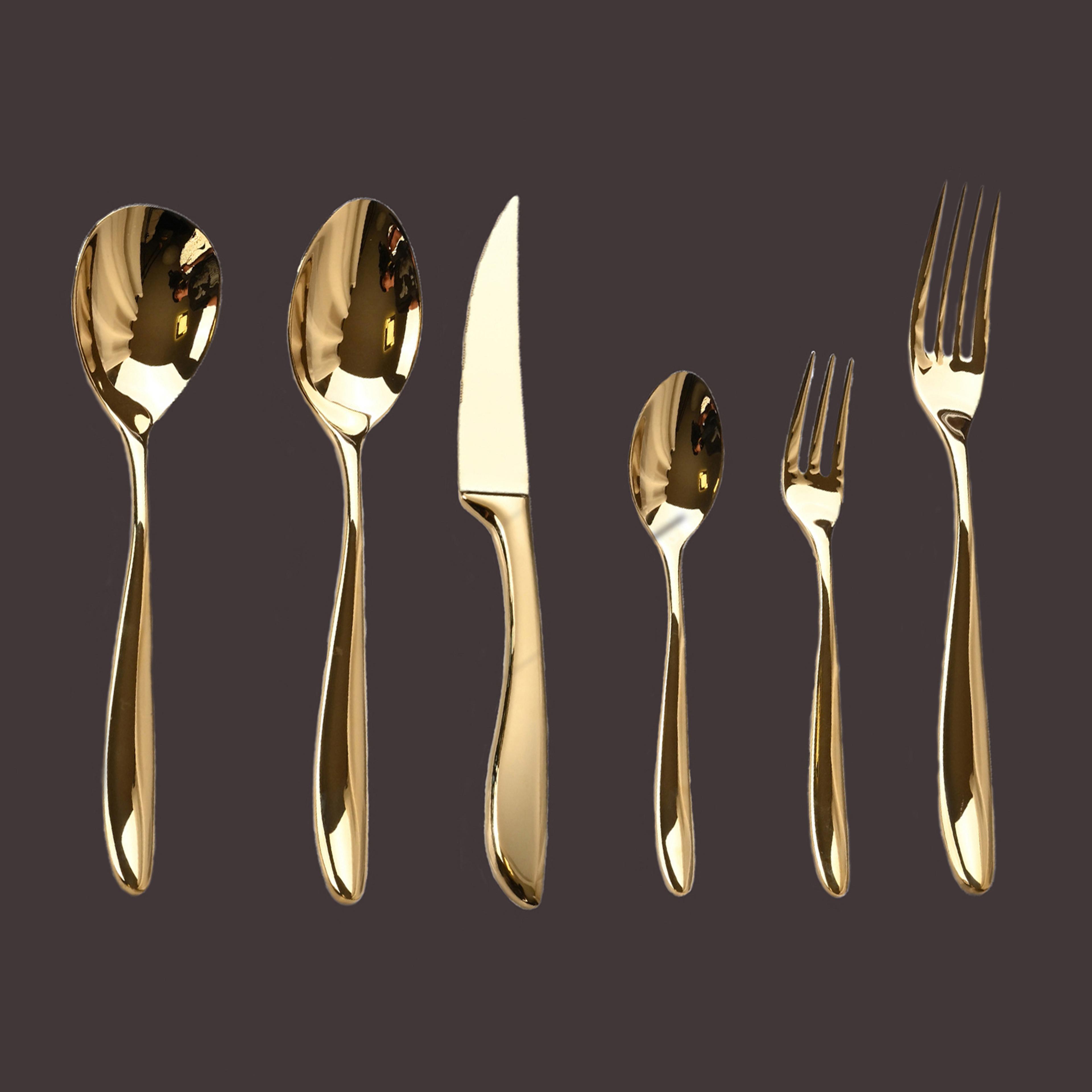 high-end stainless steel cutlery set, creative restaurant and hotel tableware, steak knife, fork and spoon set