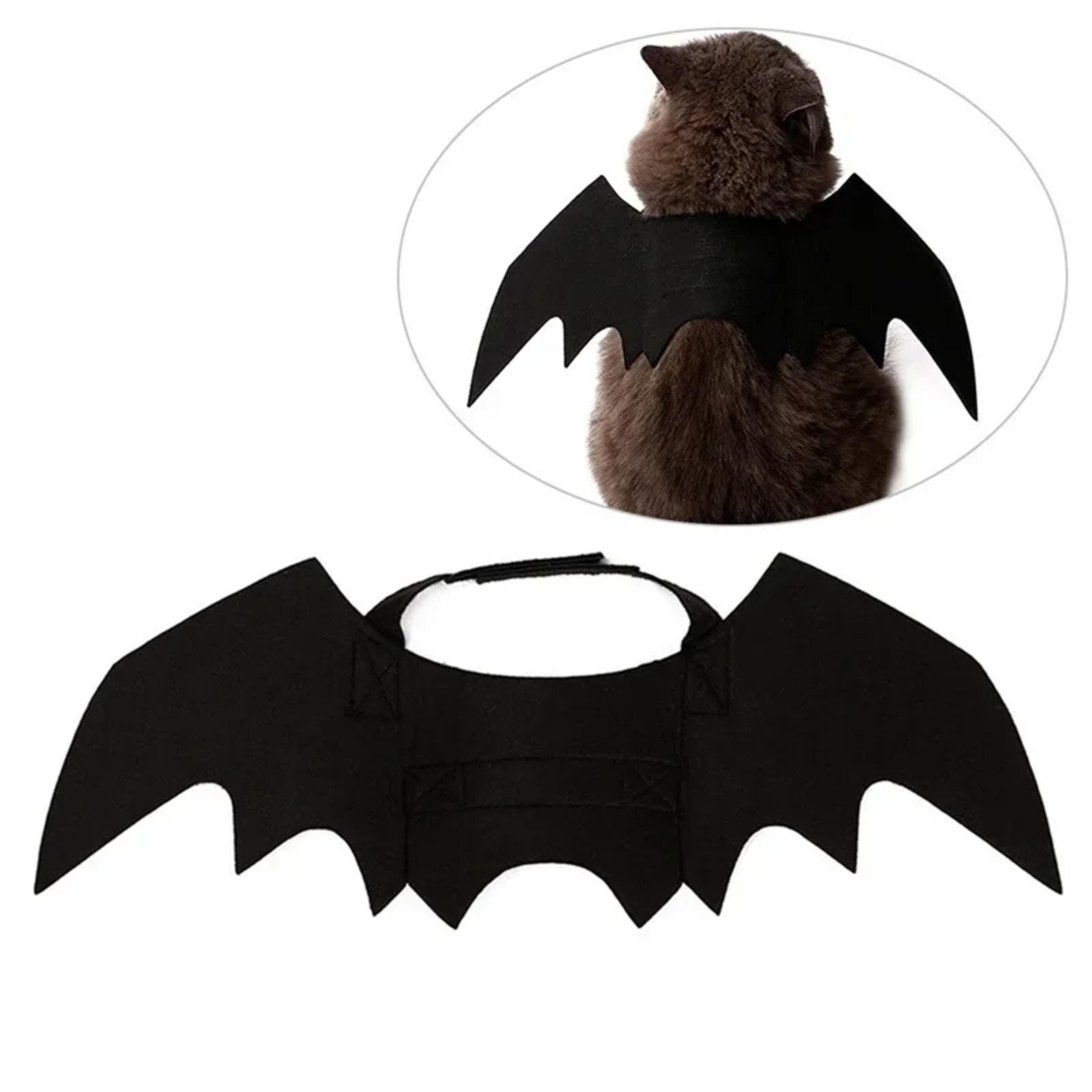 cosplay cat and dog outfit, black bat wings, creative cute pet clothes, party costume