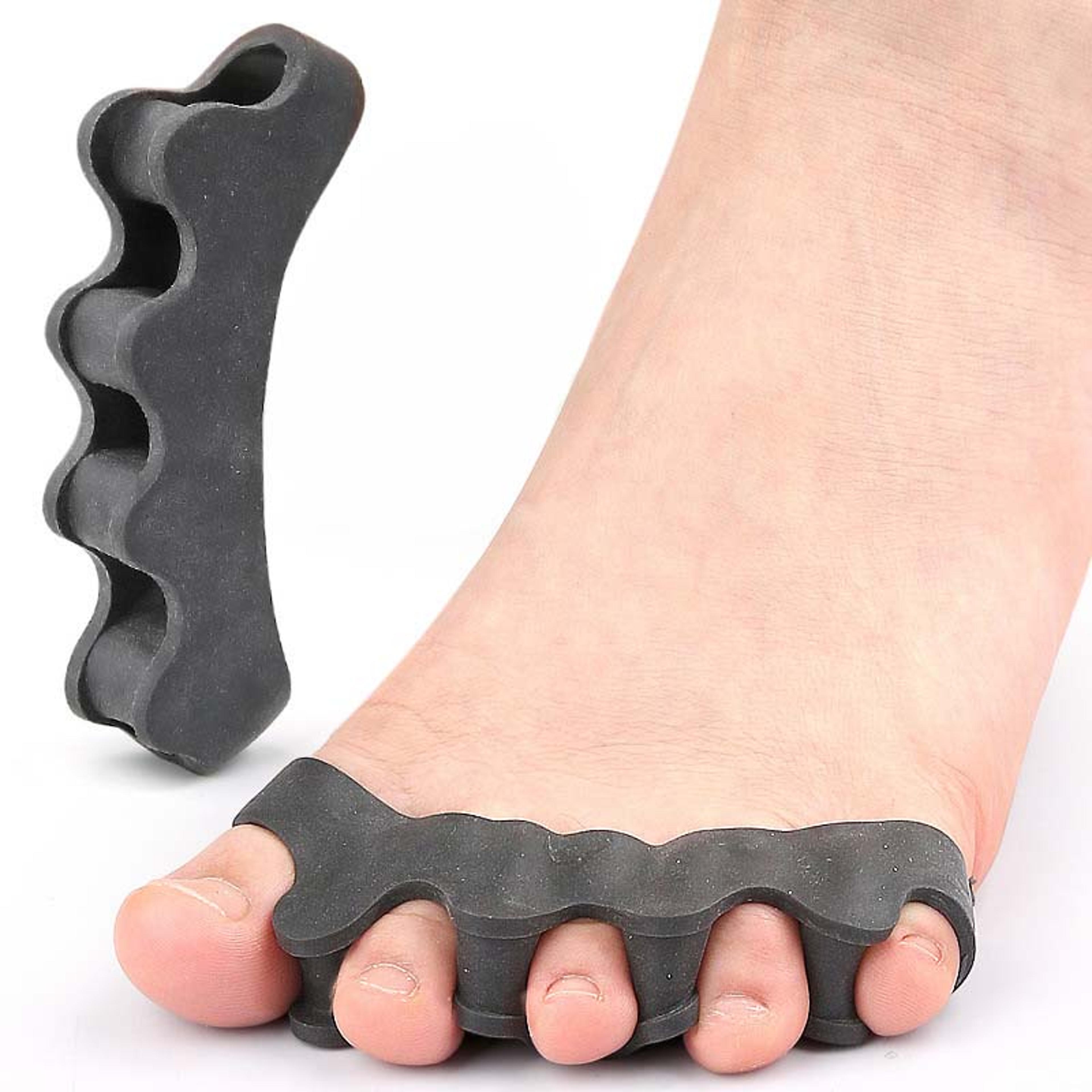 toe separator silicone one pair, separation five holes clip, foot finger guard, valgus toe corrector