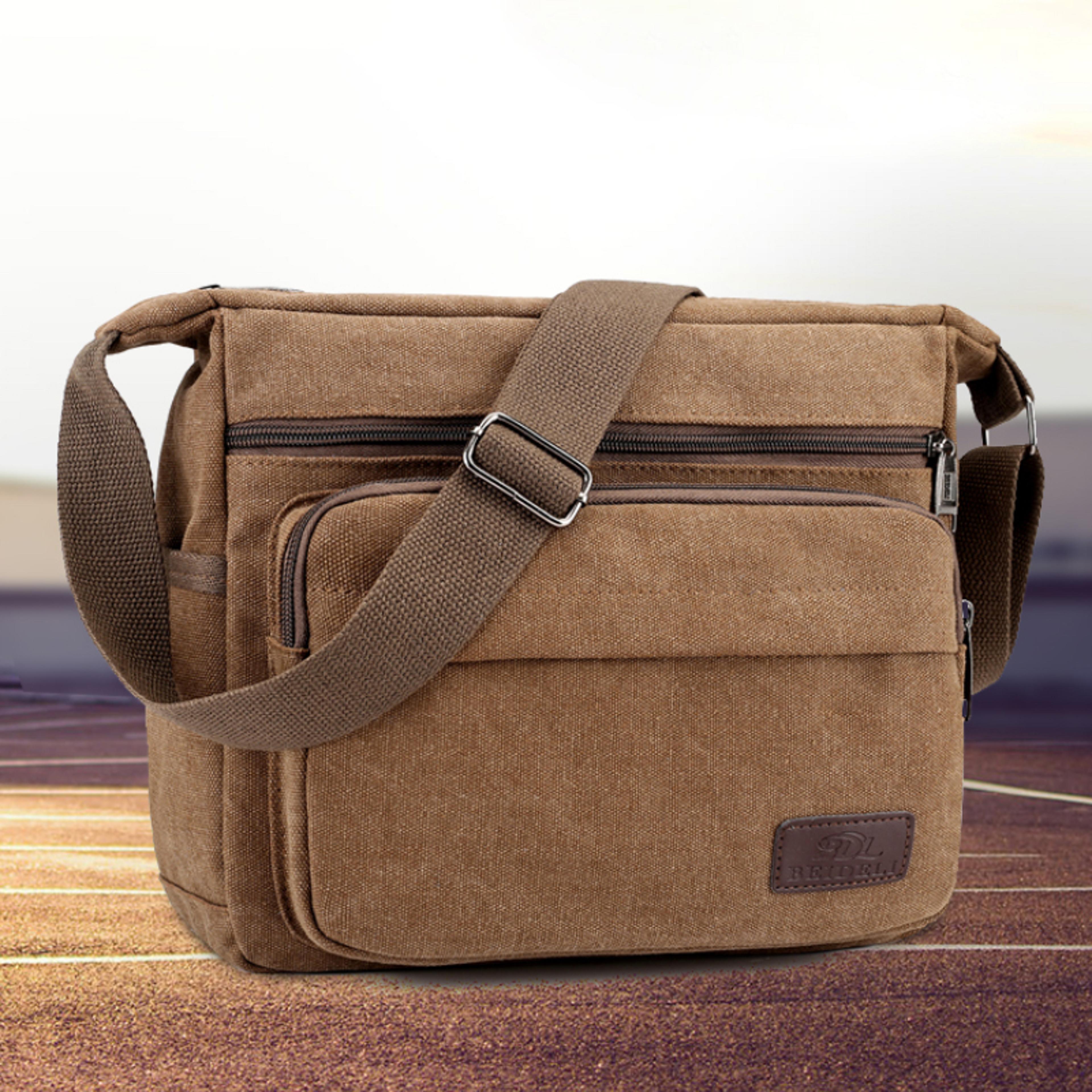 casual travel shoulder bag, men's retro canvas crossbody bag, outdoor sports bag with adjustable shoulder strap