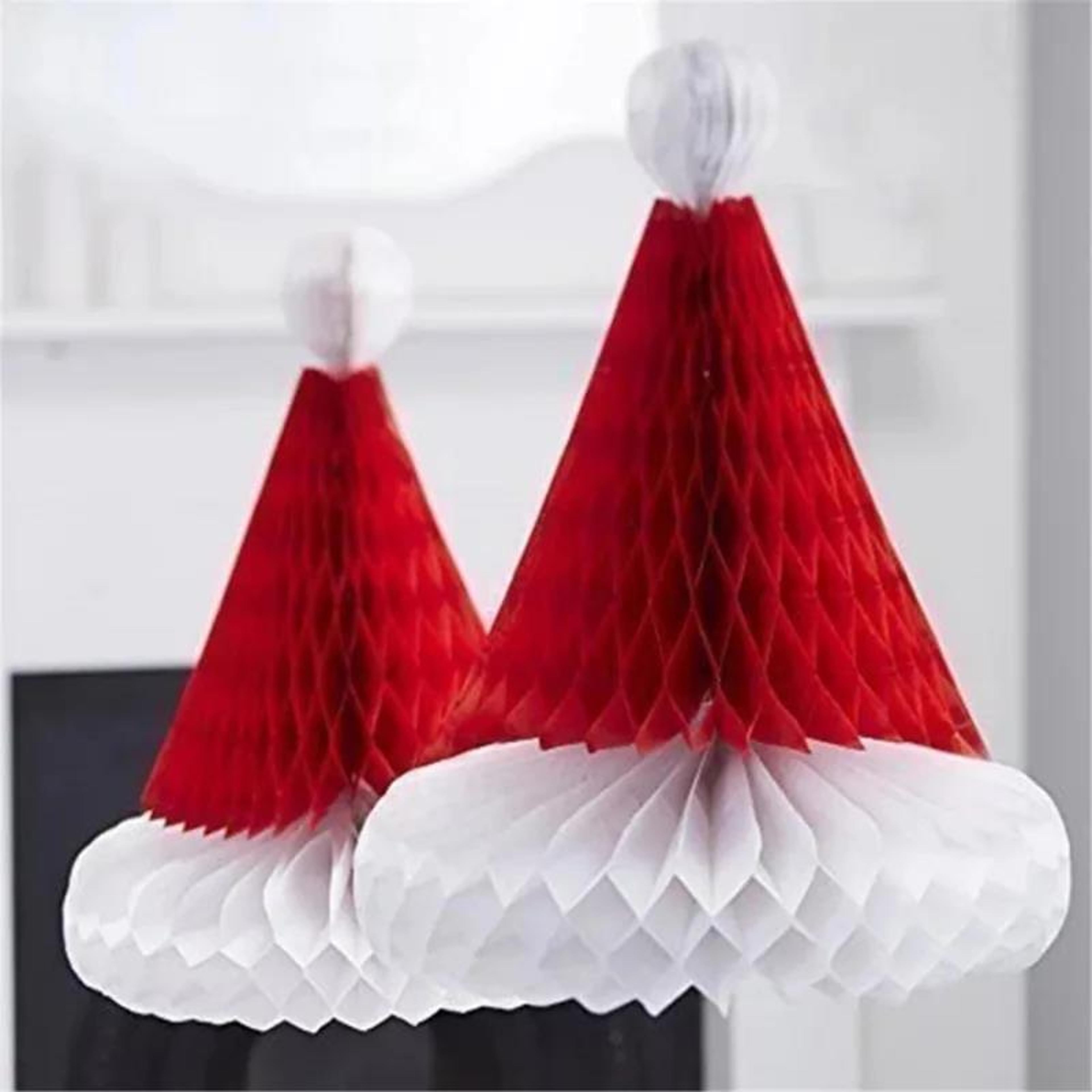 tree hat honeycomb ball, christmas decoration, hanging party supplies, shopping mall window ceiling decor