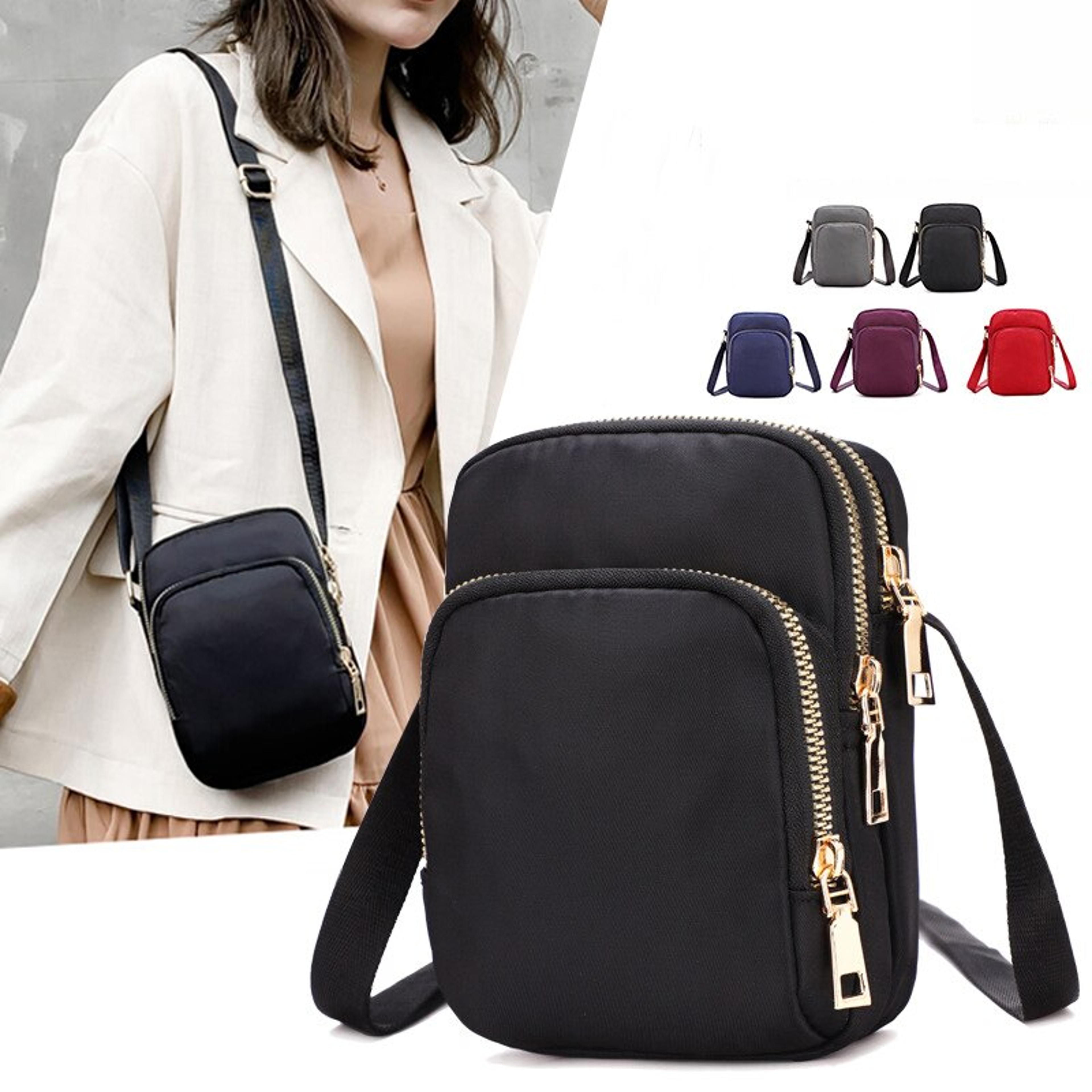 crossbody zipper women bag, waterproof shoulder bag, lady female handbag, mobile phone pouch, wrist purse