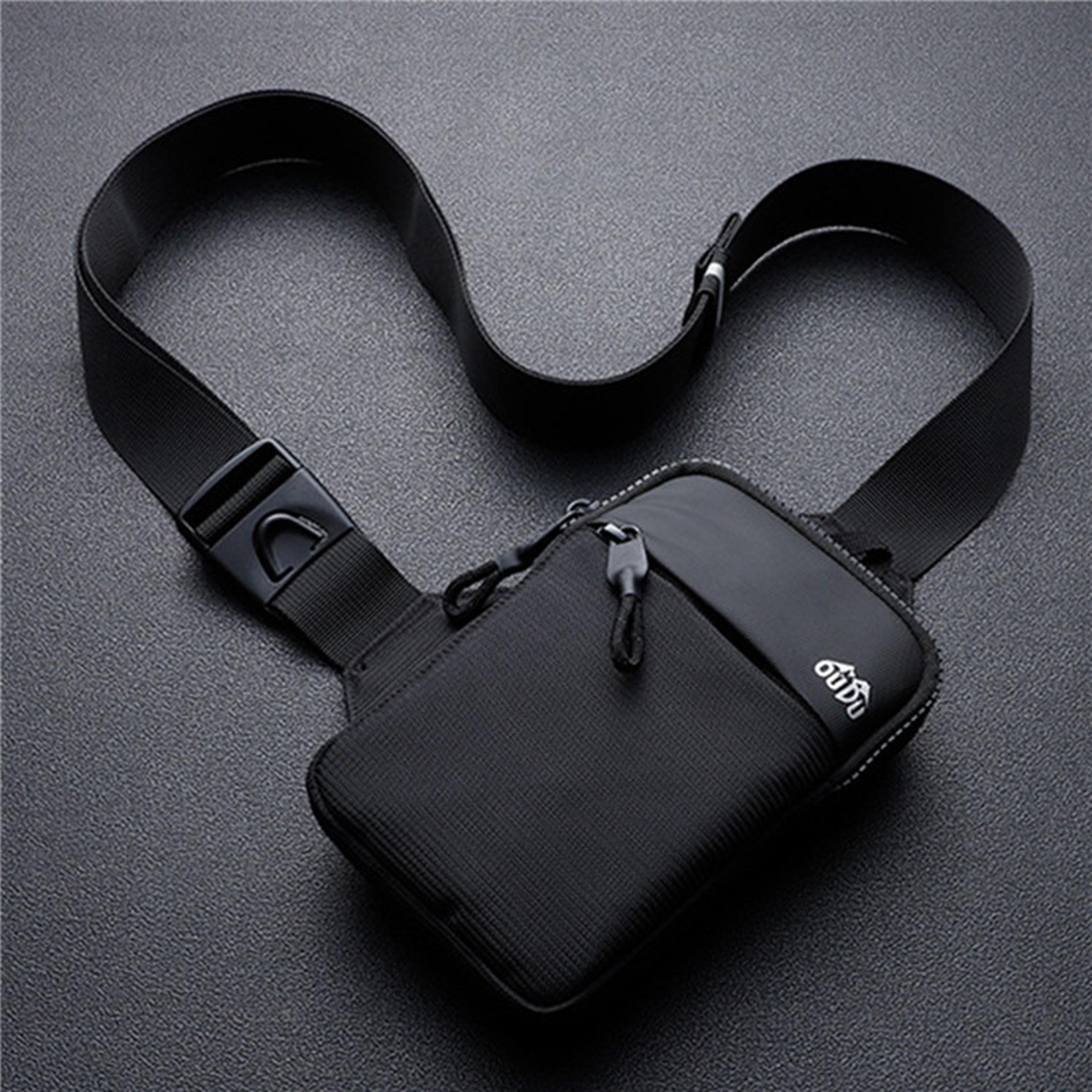 nylon waterproof outdoor sport chest bag, casual men shoulder bag, large capacity travel phone pouch for running