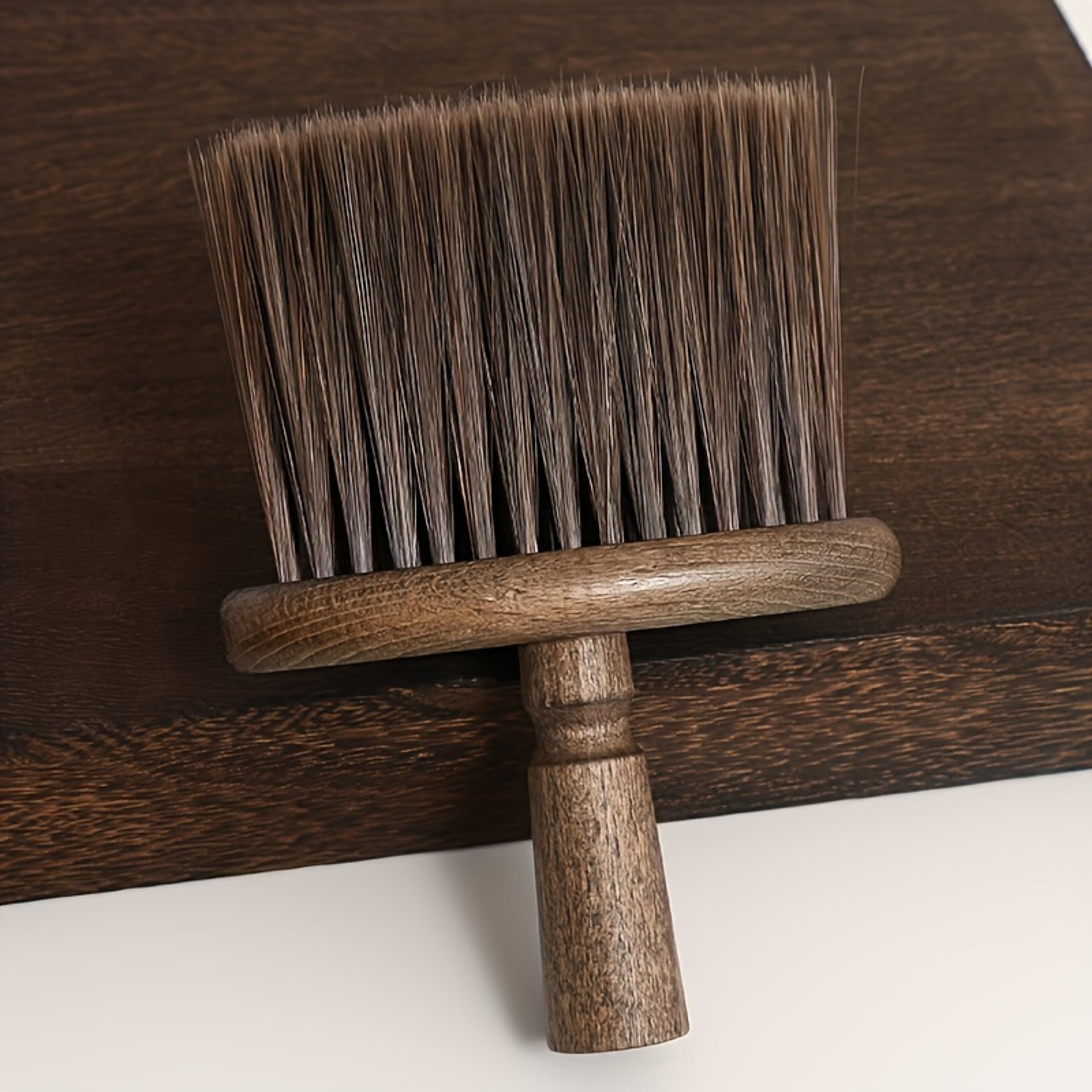 soft bristle walnut wood coffee grinder cleaning brush, multi use brush for laptops keyboards cameras car interiors