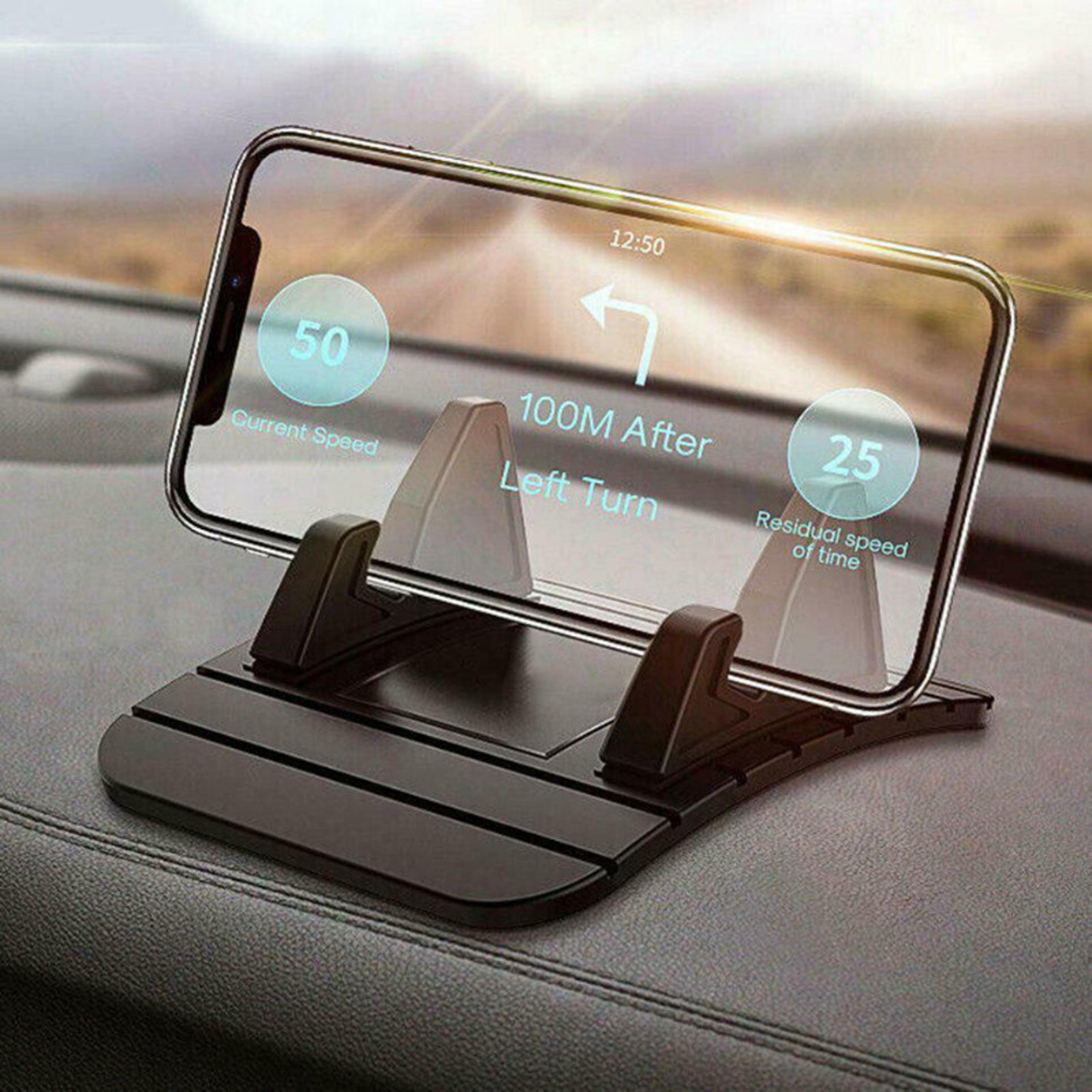car dashboard phone holder, silicone universal holder, horizontal and vertical navigation stand