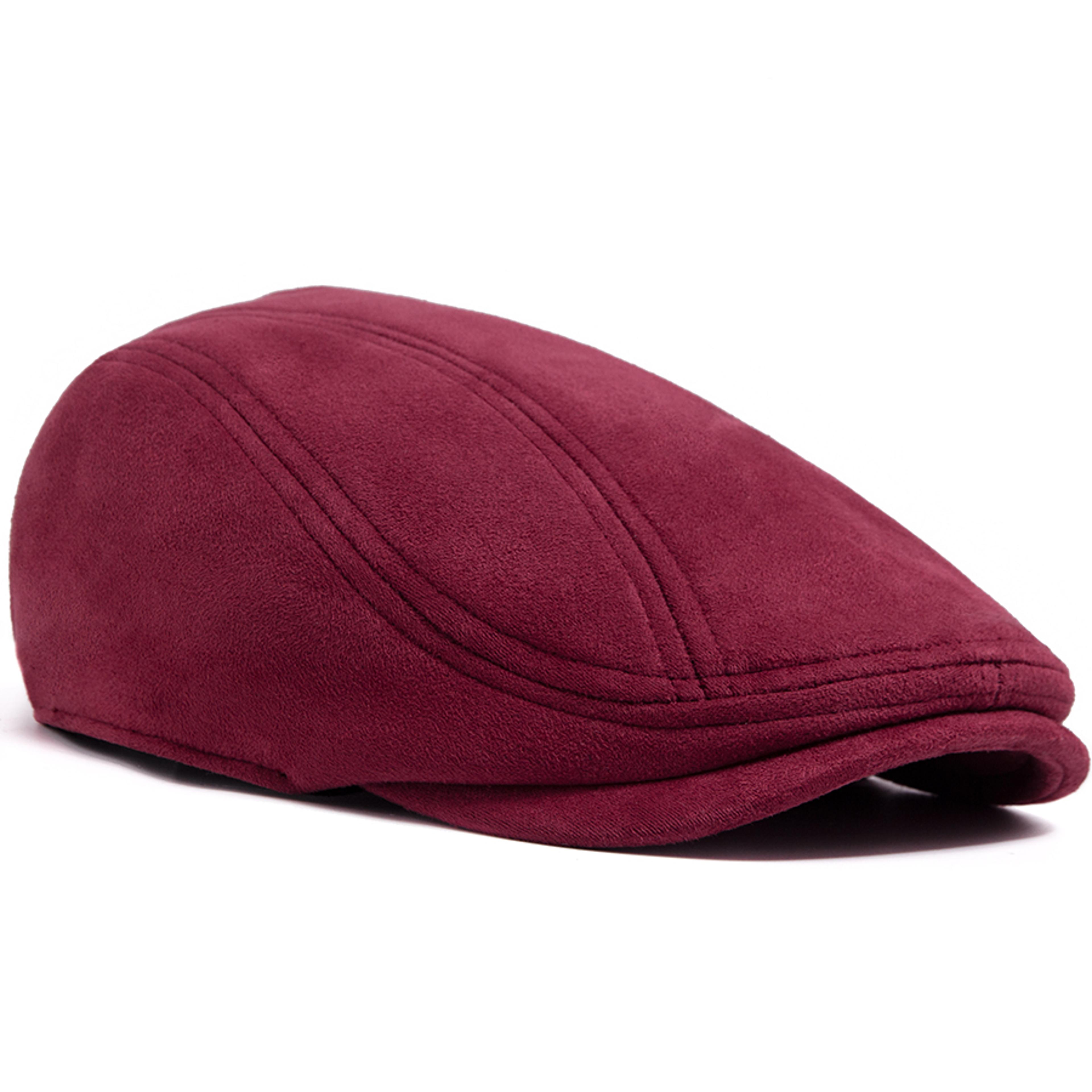 suede solid color beret for women, vintage newsboy cap, summer panama style hat, casual spring autumn women's beret