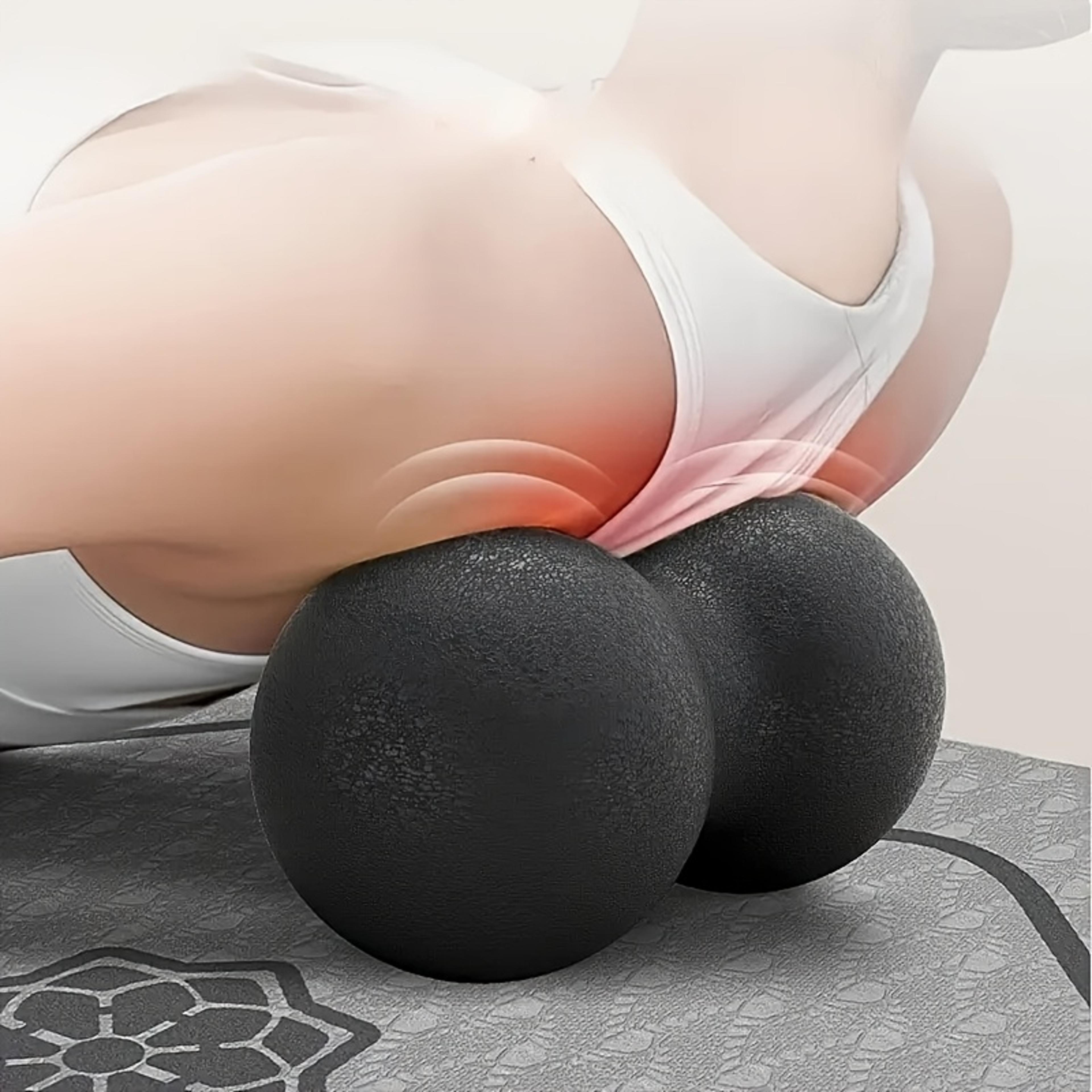 double long rod tennis ball massager, trigger point back spine tool, fitness massage ball for muscle recovery