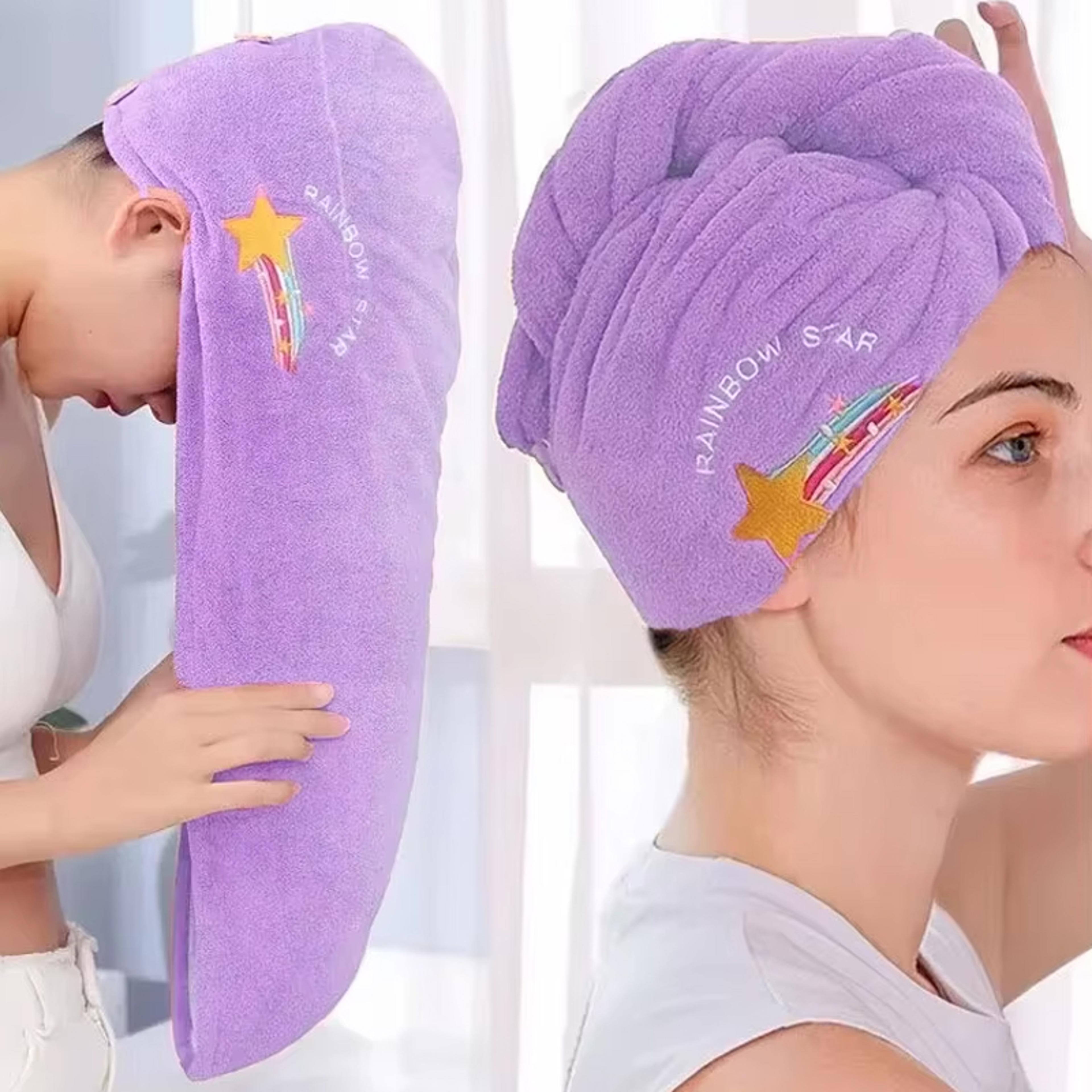soft bathroom hair towels for women, super absorbent hair wrap bonnet