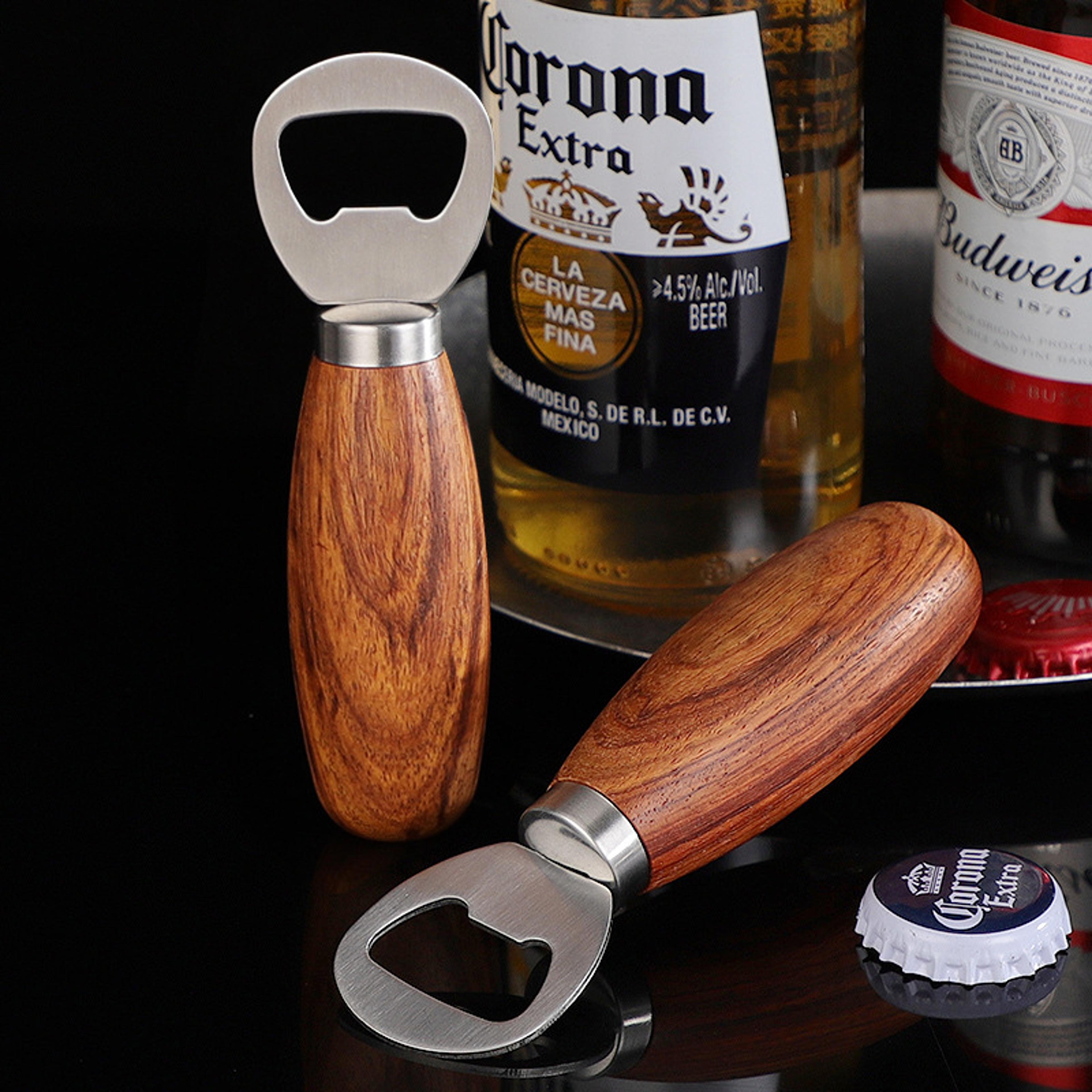 cider bottle opener, rosewood handle stainless steel beer bottle opener, pop soda bottle opener, for home party bar use