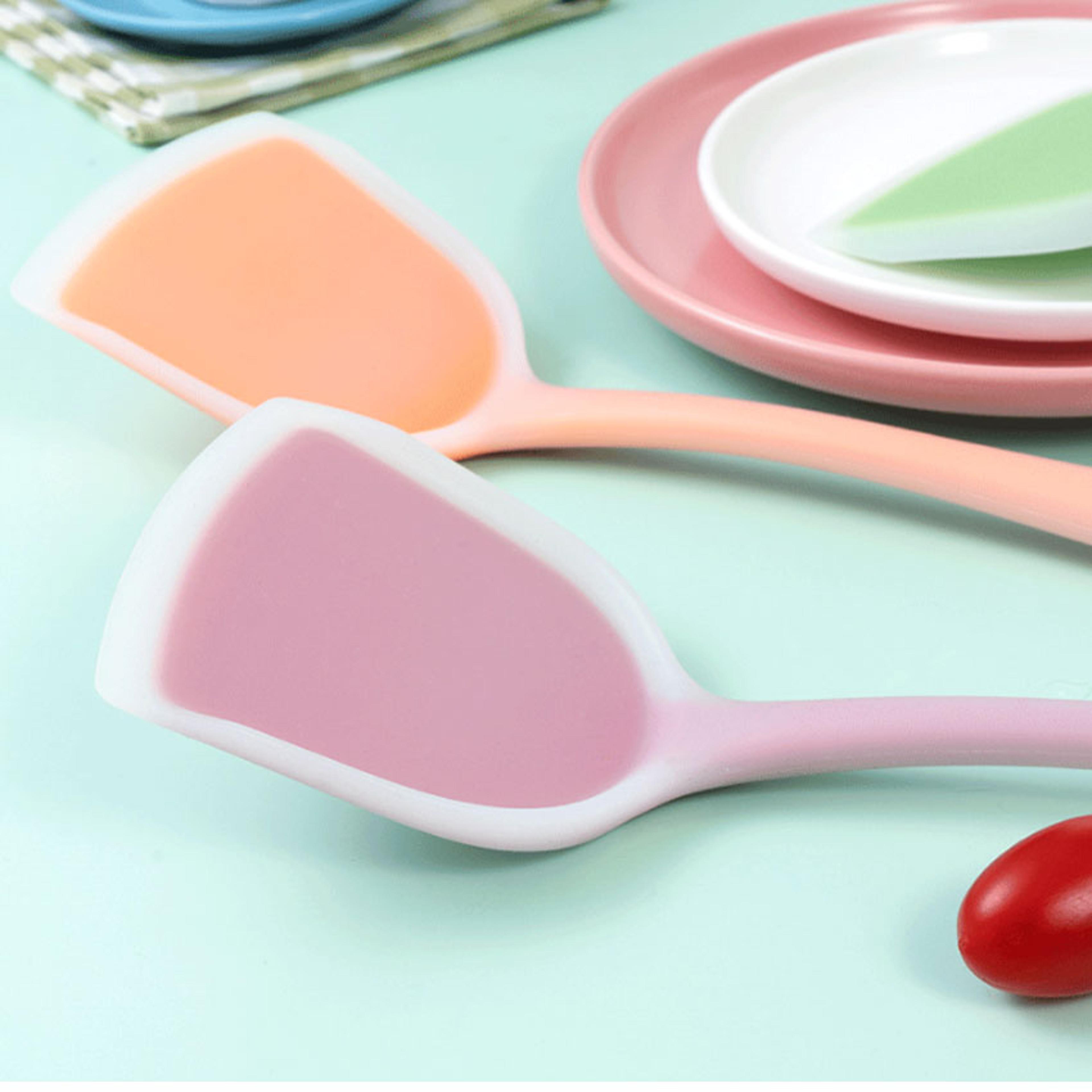 silicone kitchen ware non-stick set, cooking spatula, fish frying tools, scoop & shovel
