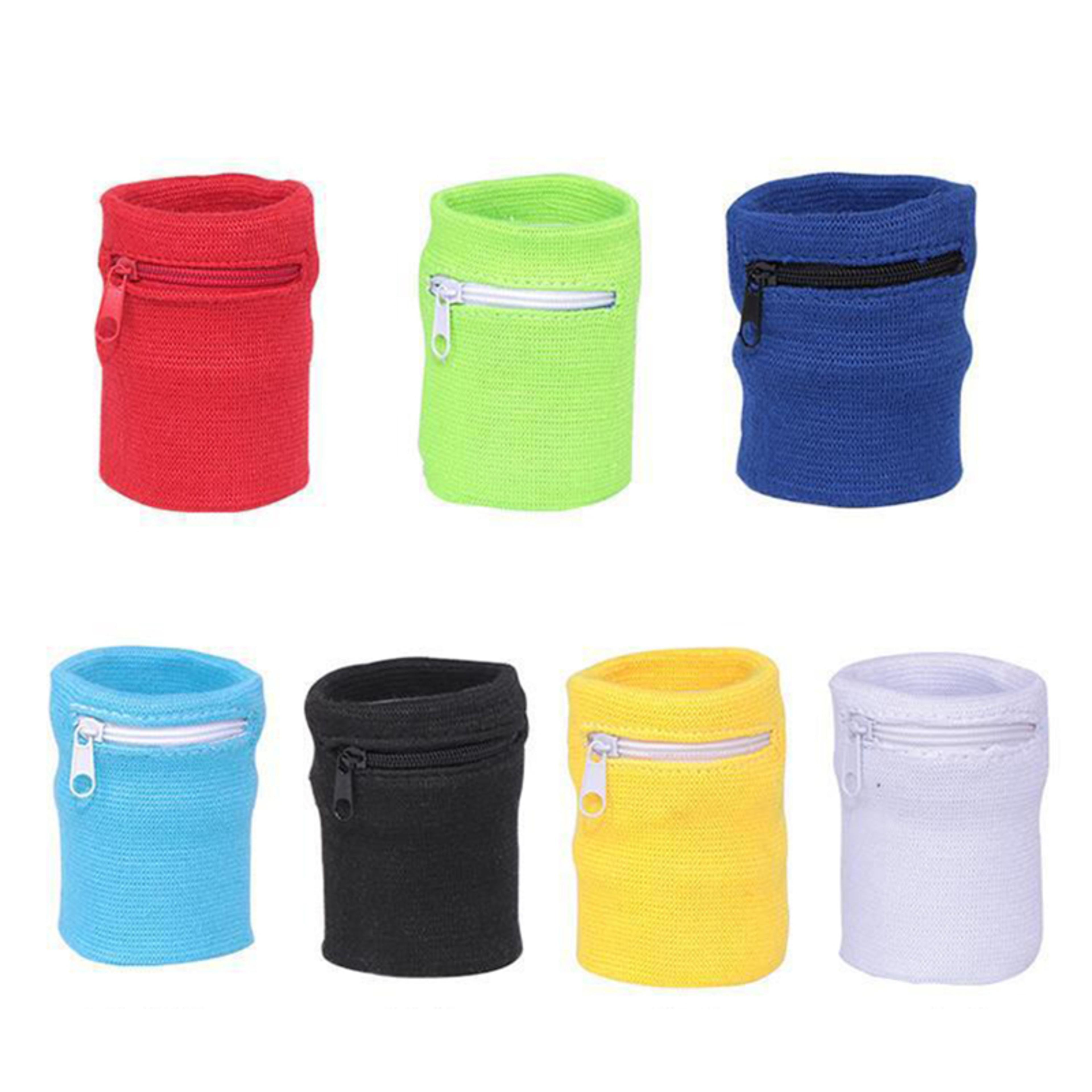 running sports arm band bag with zipper pouch for key card and basketball sweatband storage
