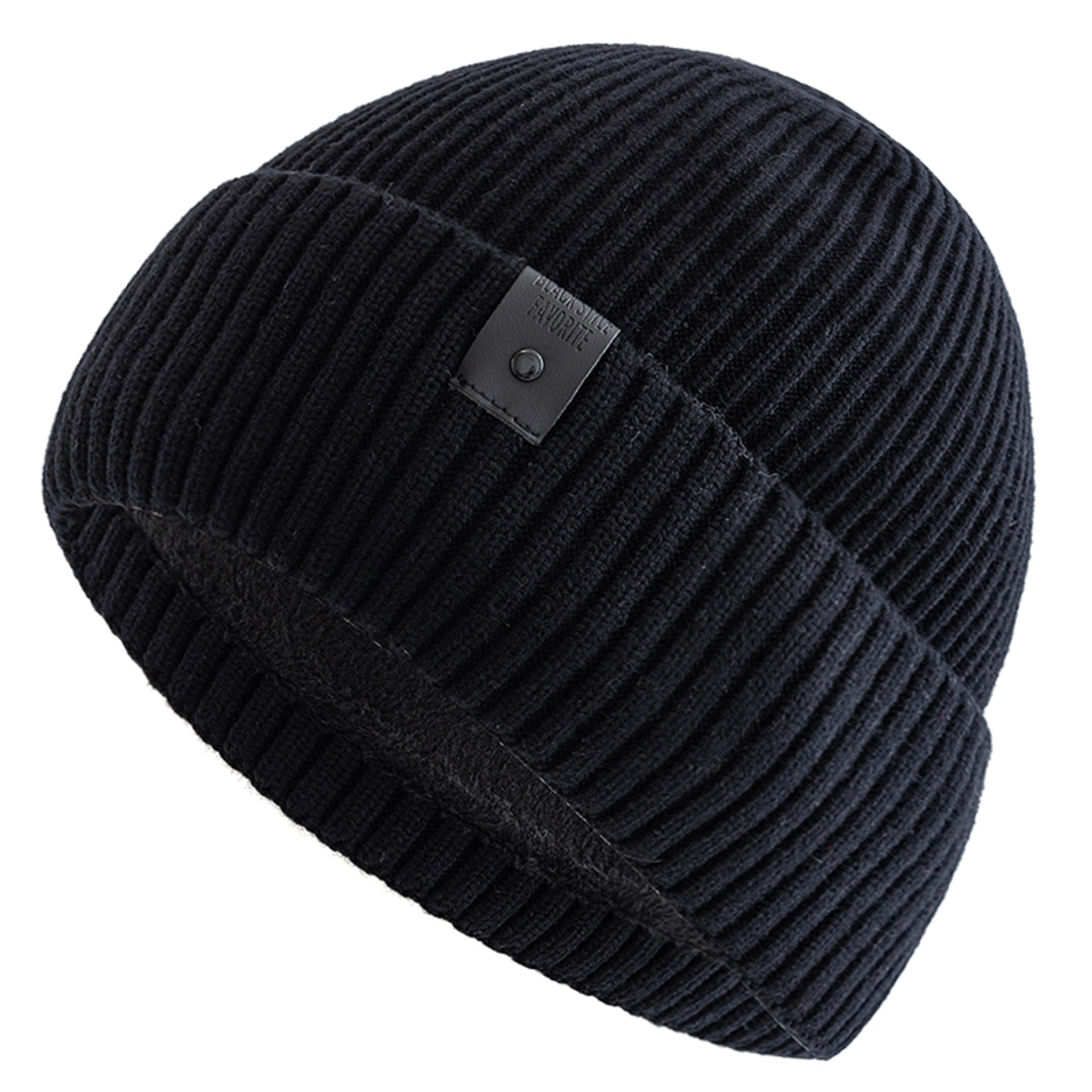 stylish unisex winter hat, fleece lined, warm beanie for men women, outdoor thicken ski sports knitted cap