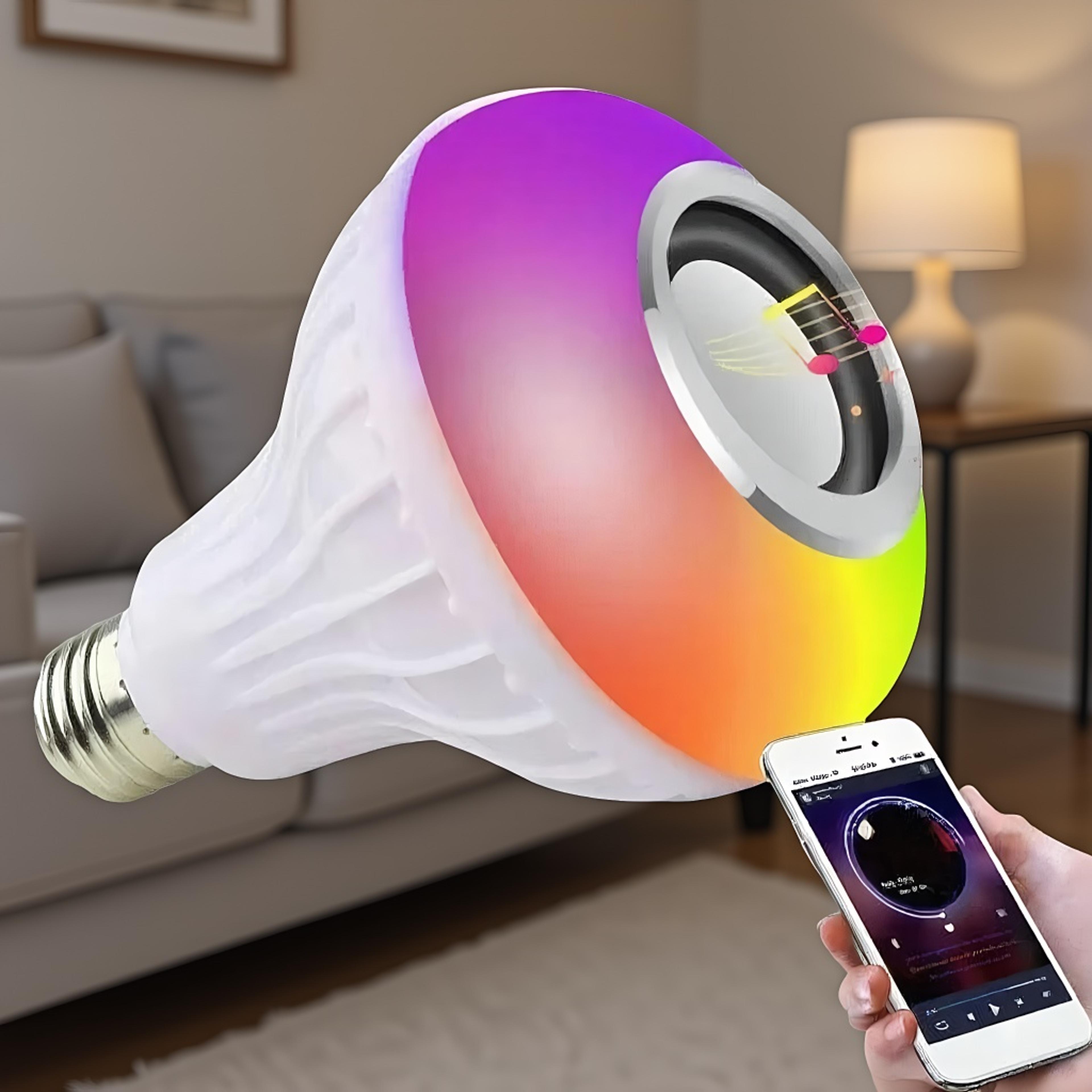 color changing led bluetooth speaker lamp, smart light bulb with remote control for mood lighting