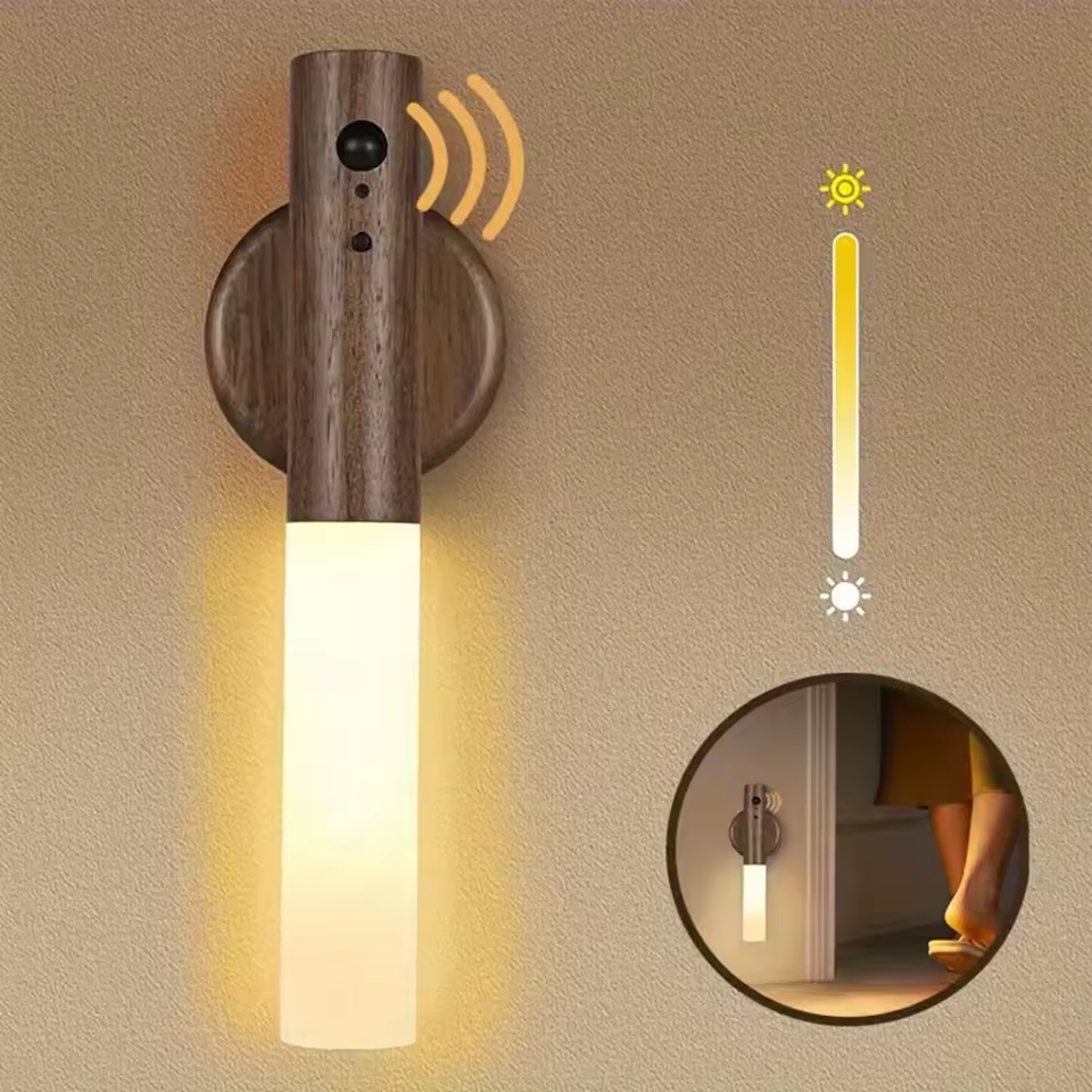 rechargeable motion sensor led night light, magnetic wall sconces, wall lamp for bedroom, stair, table, cabinet