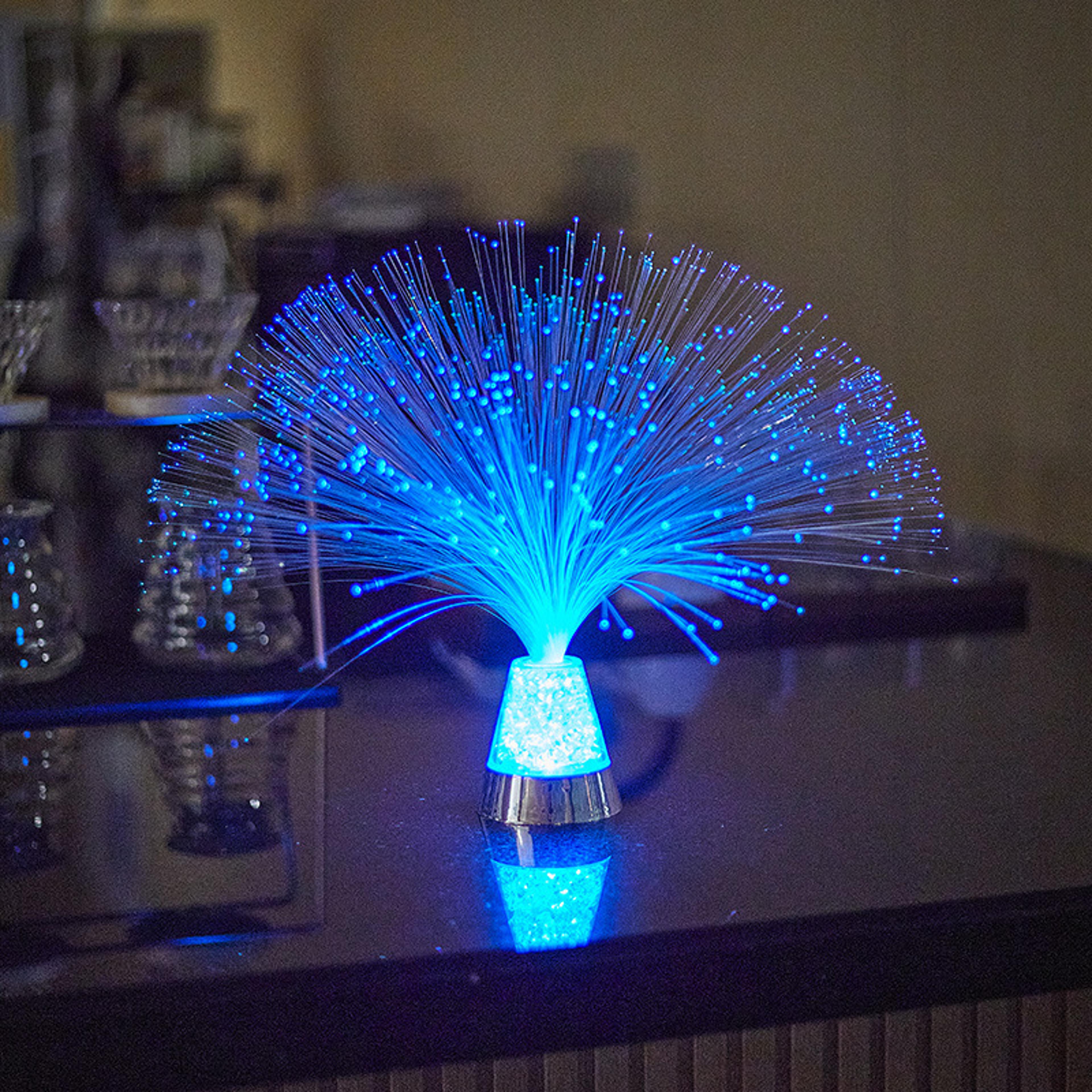 vibrant fiber optic night light, colorful changing starry sky table lamp, room decor for bedroom with remote control