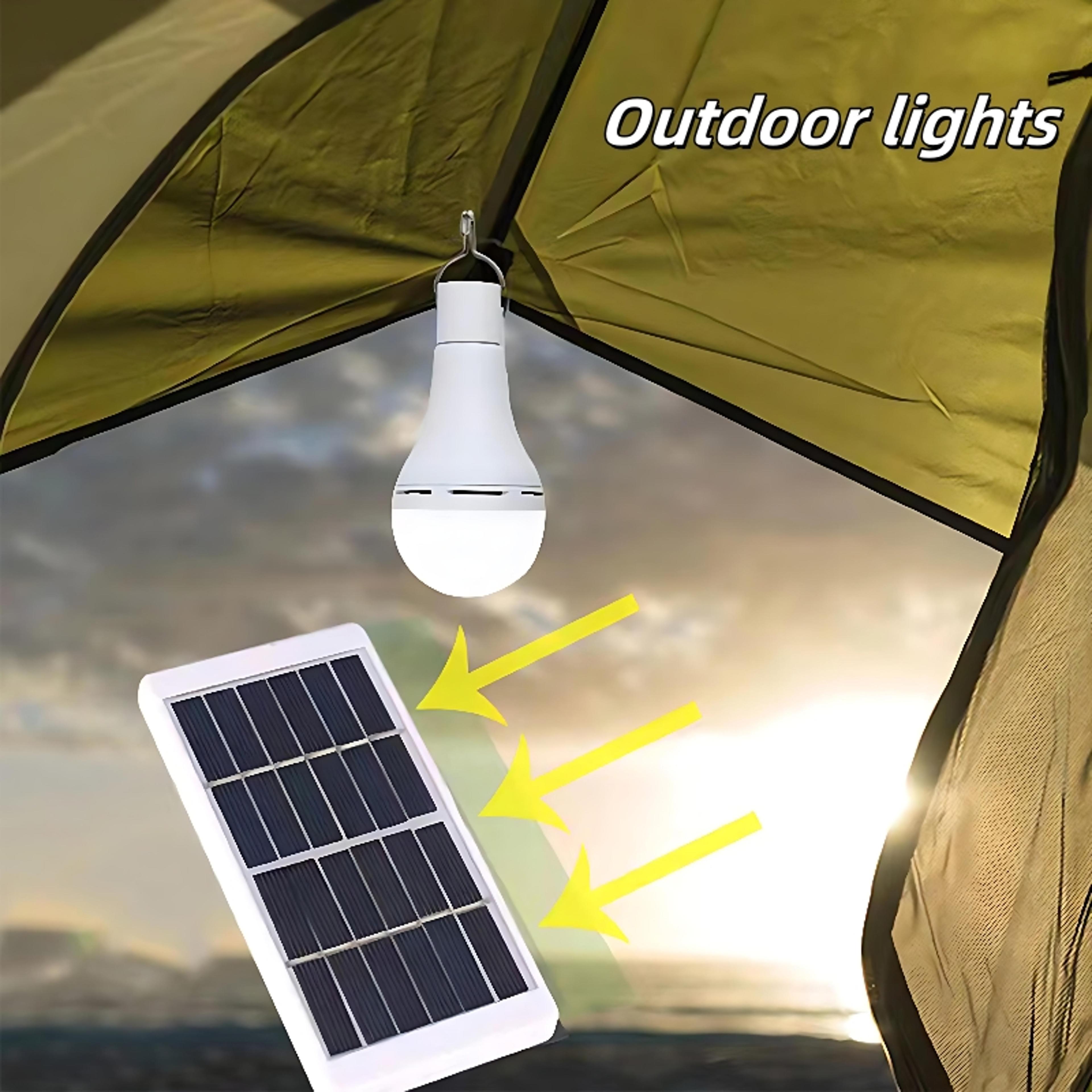 solar-powered emergency outdoor led camping lights, portable usb solar panel for outdoor garden, tent, picnic, and night