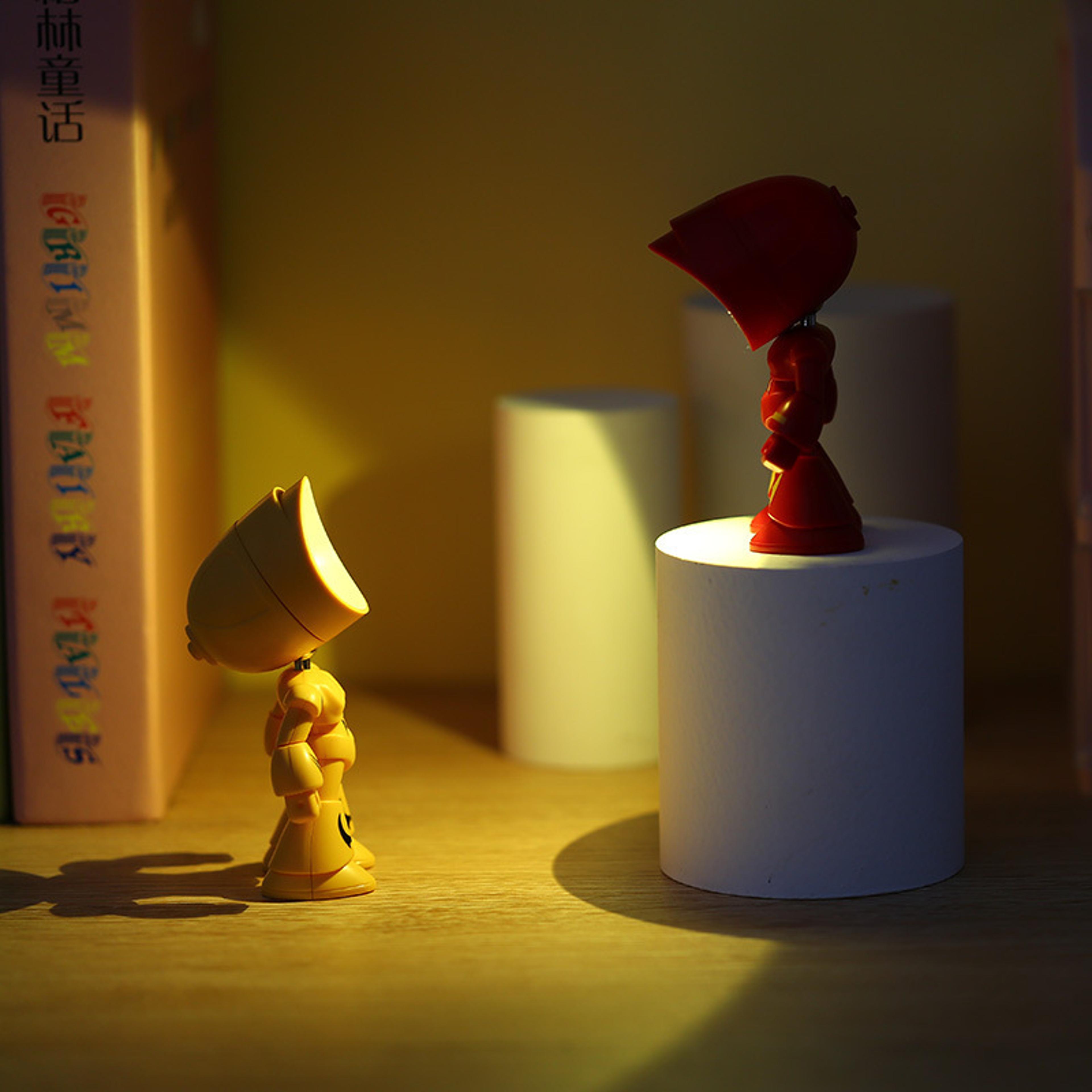 mini desk lamp, creative small gift night light, cartoon little man, desktop ornament for boy, children birthday gift