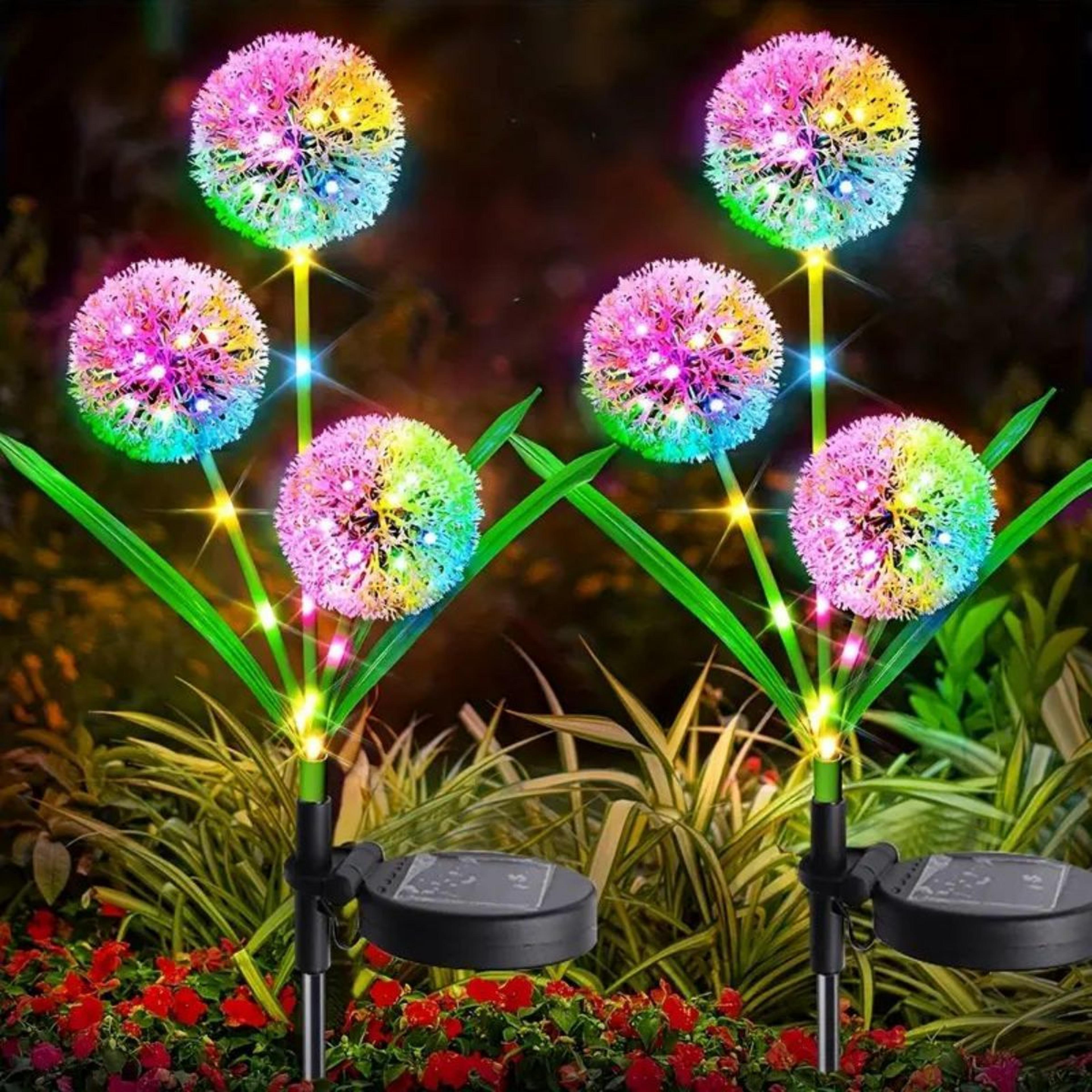 festive solar-powered led garden light, solar charging dandelion outdoor lighting decor