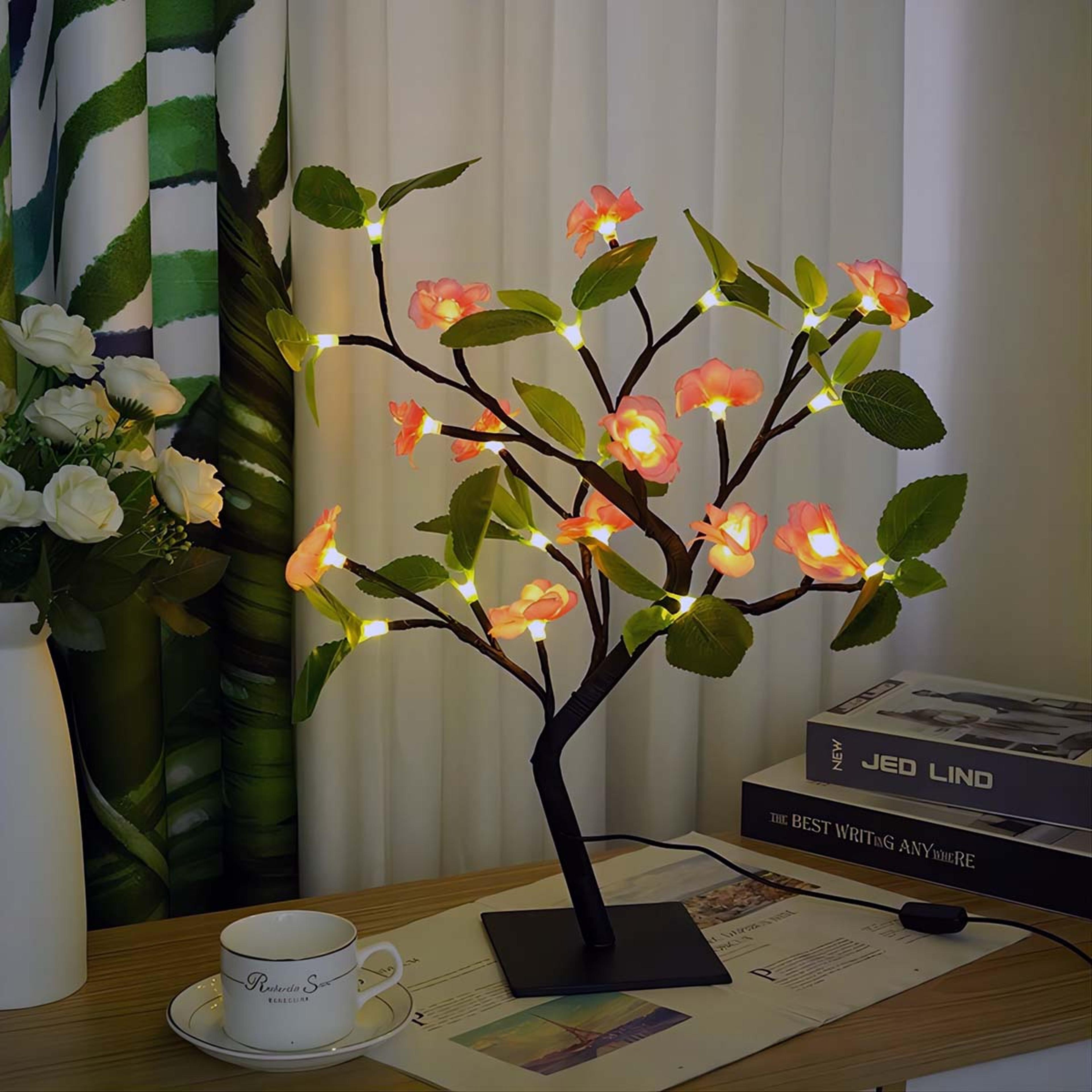 gift creative luminescent styling light, led peach blossom plum blossom tree lamp, interior decorative light