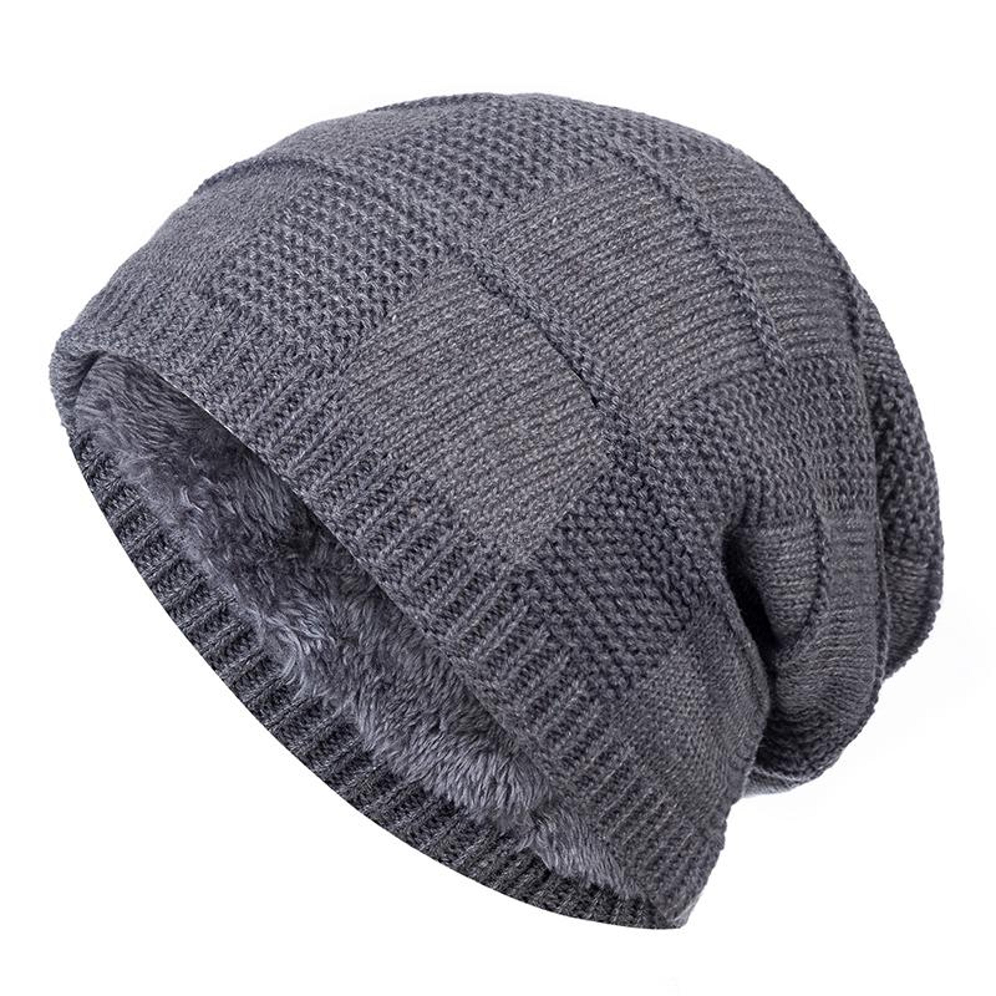 unisex plain color winter hats, warm ski beanie cap men women, new high quality fur lined cotton knitted hat
