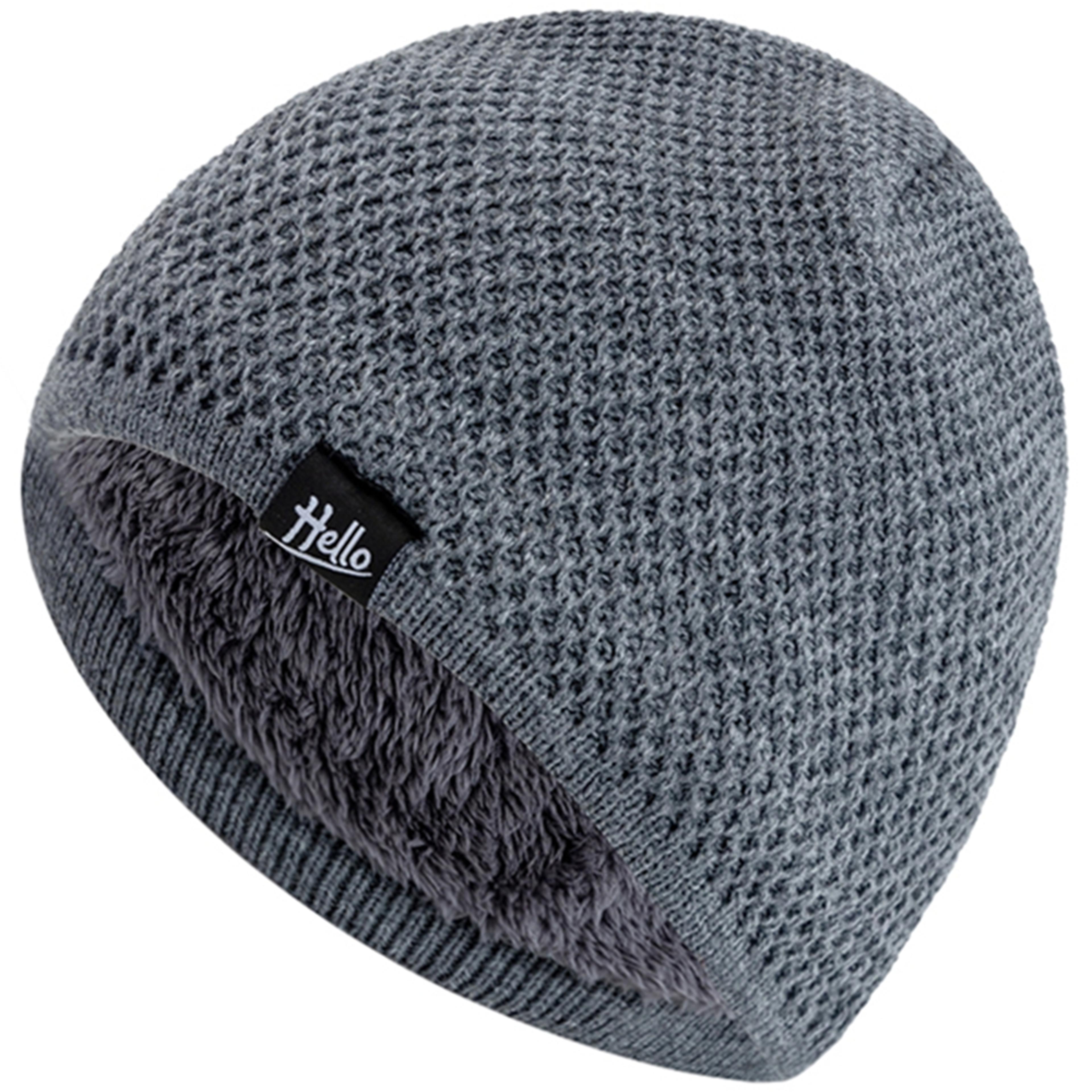 plush fur lined beanies hats for men and women, new style unisex winter cap, casual ski knitted warm hat