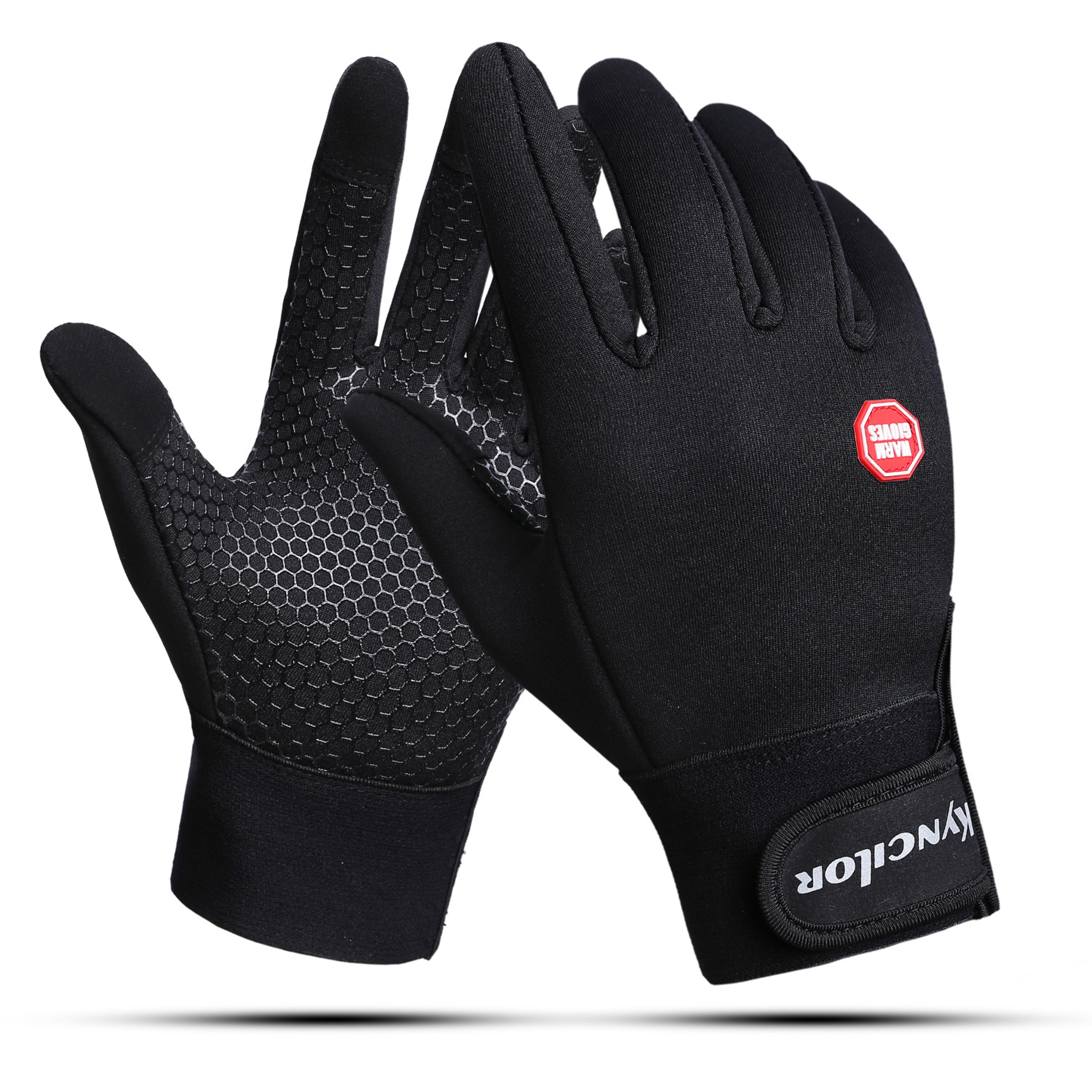 warm running gloves windproof waterproof, winter men's touchscreen gloves, lightweight hiking gloves