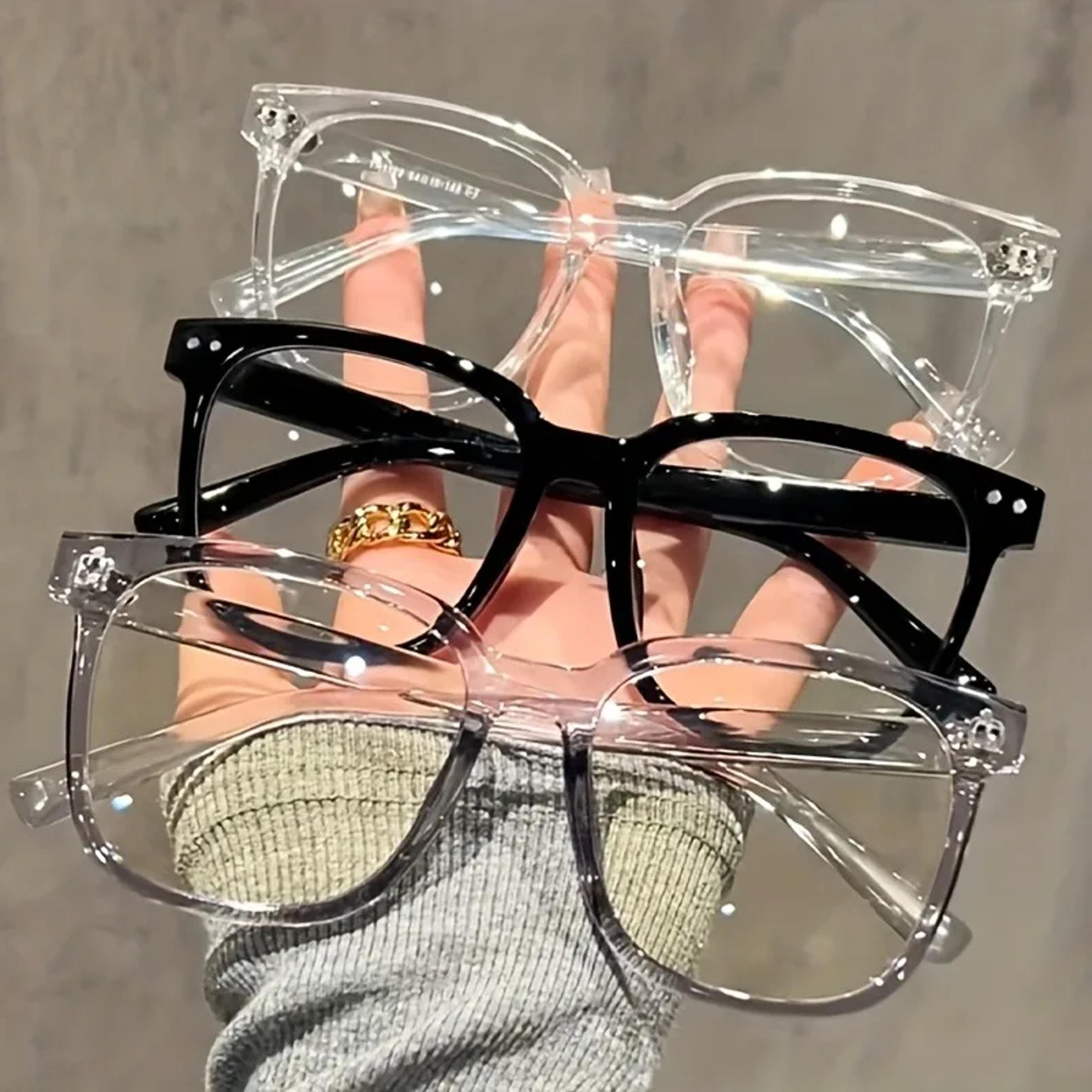 blue light blocking glasses, unisex square frame, face flattering optical eyewear, stylish campus look