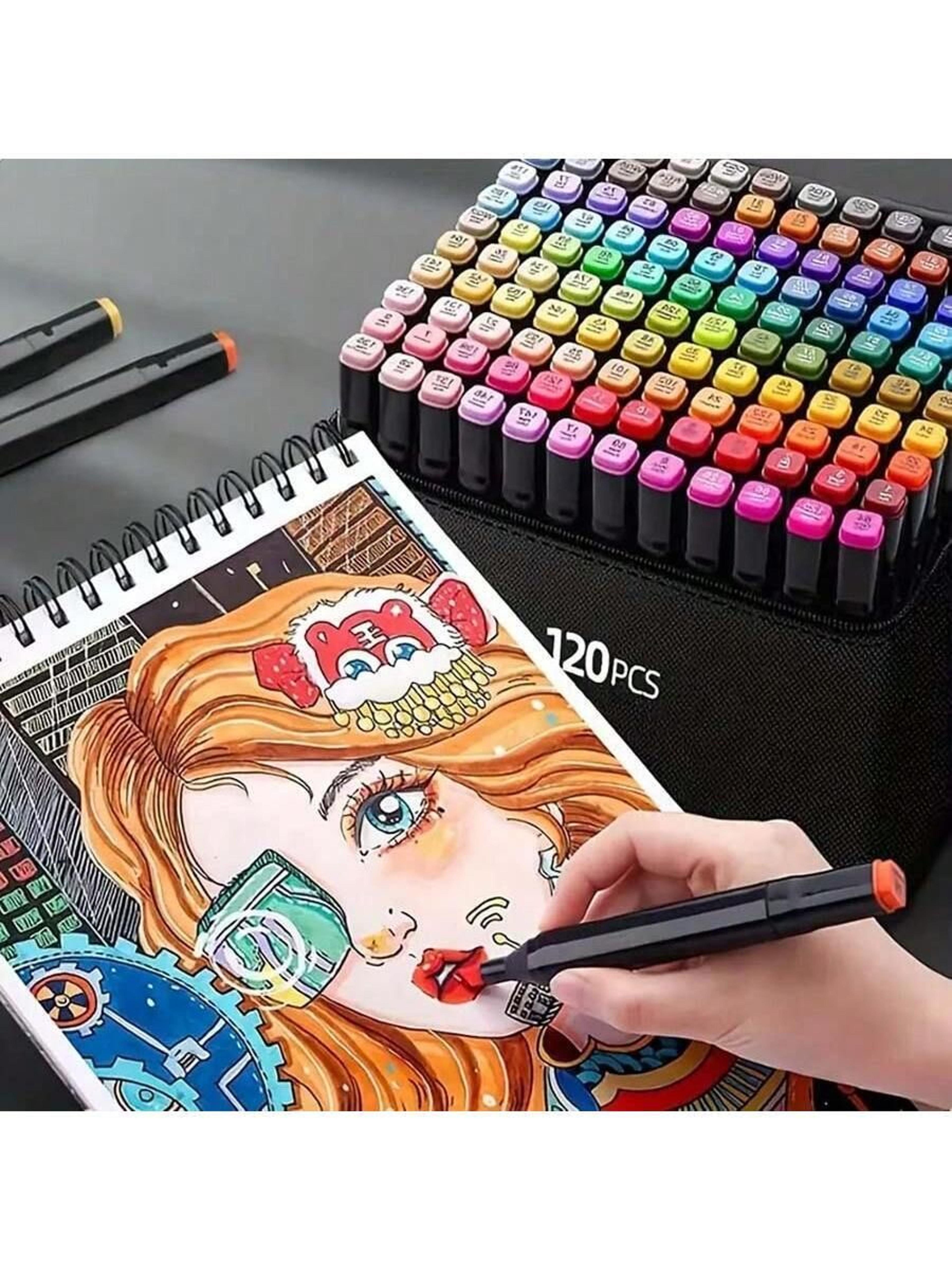 watercolor brush pens, dual tip oil-based markers, art marker set for art students