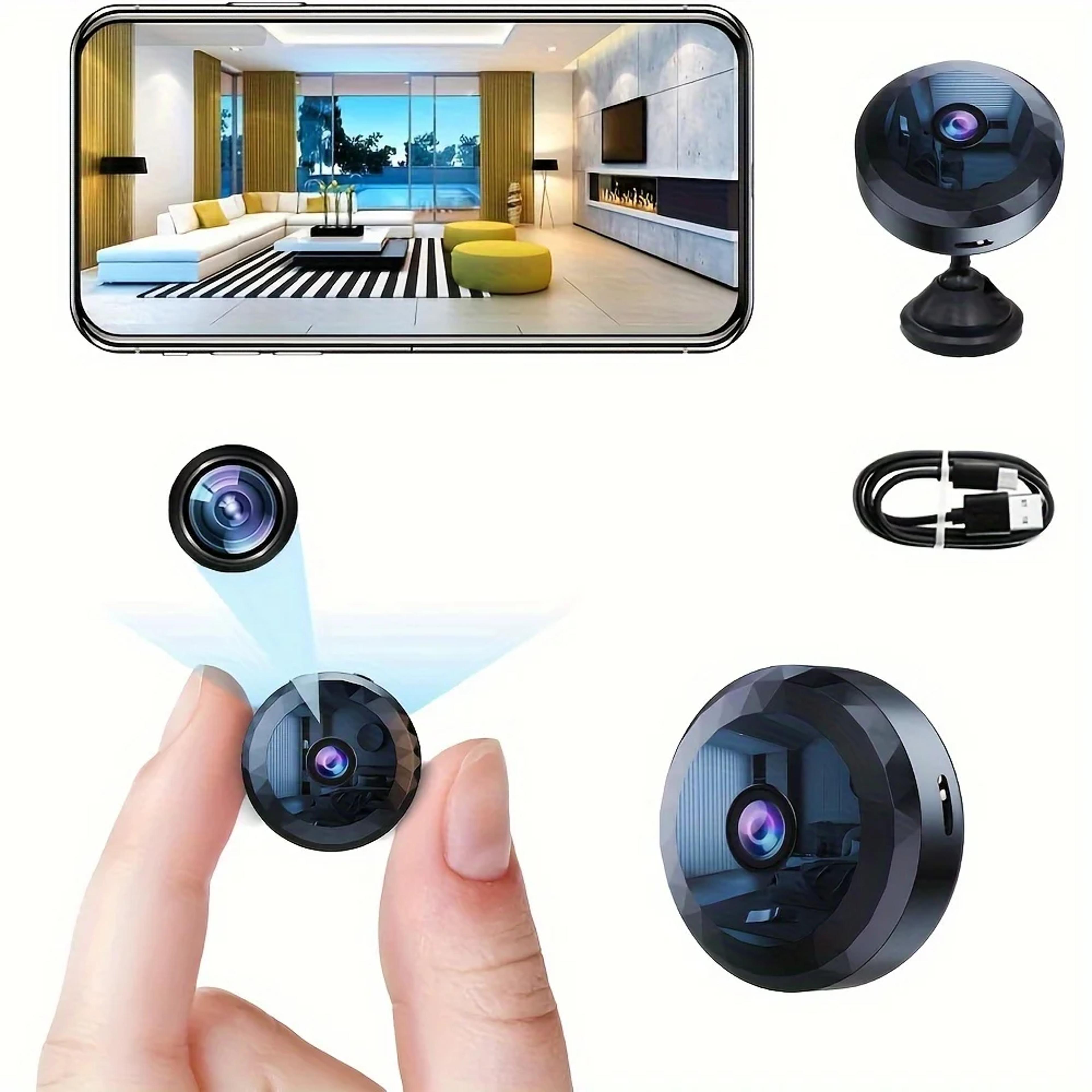 motion detection wireless mini wifi camera with night vision, easy to mount, rechargeable battery & app-controlled