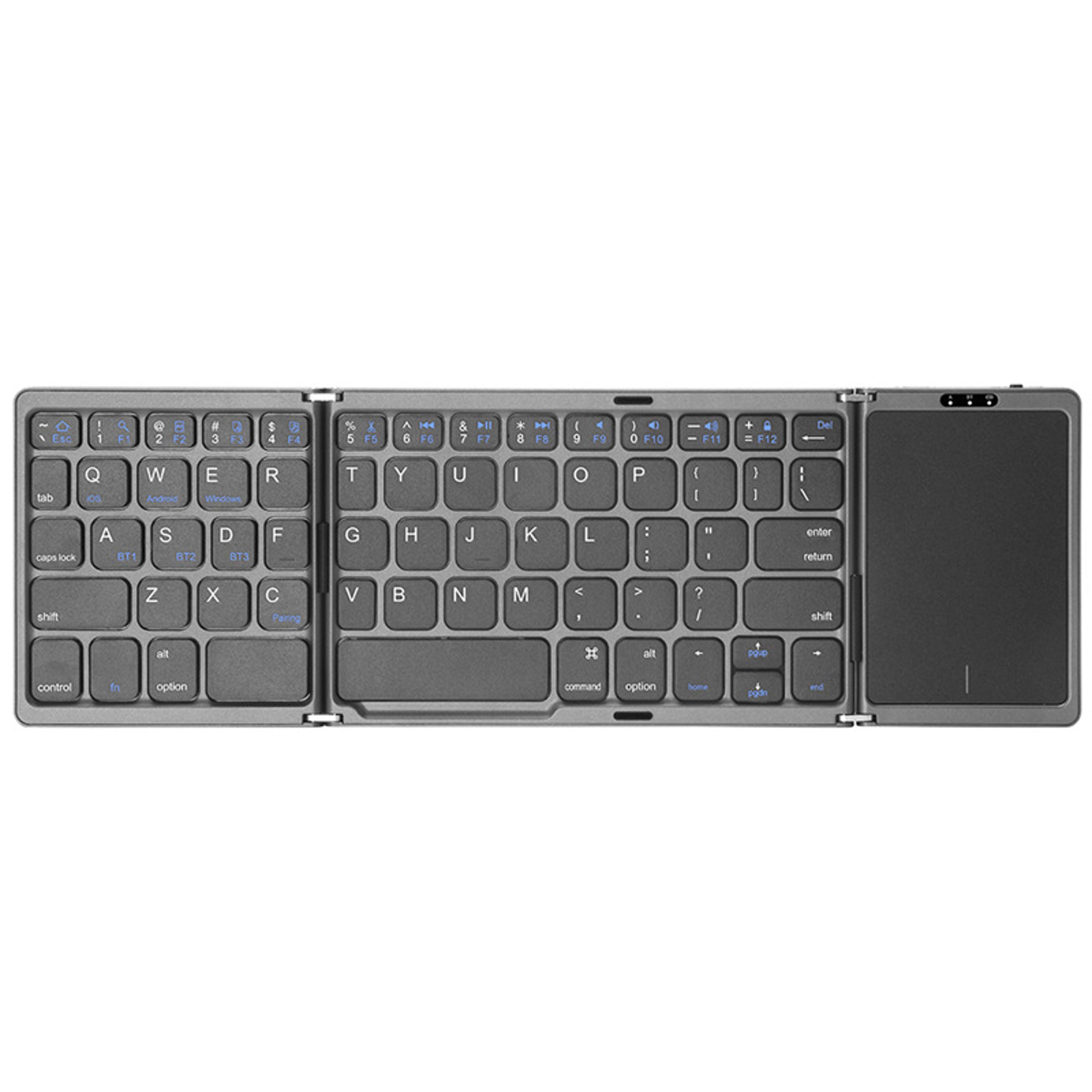 foldable folding bluetooth keyboard with touchpad for windows and android, rechargeable dual bluetooth mini keyboa
