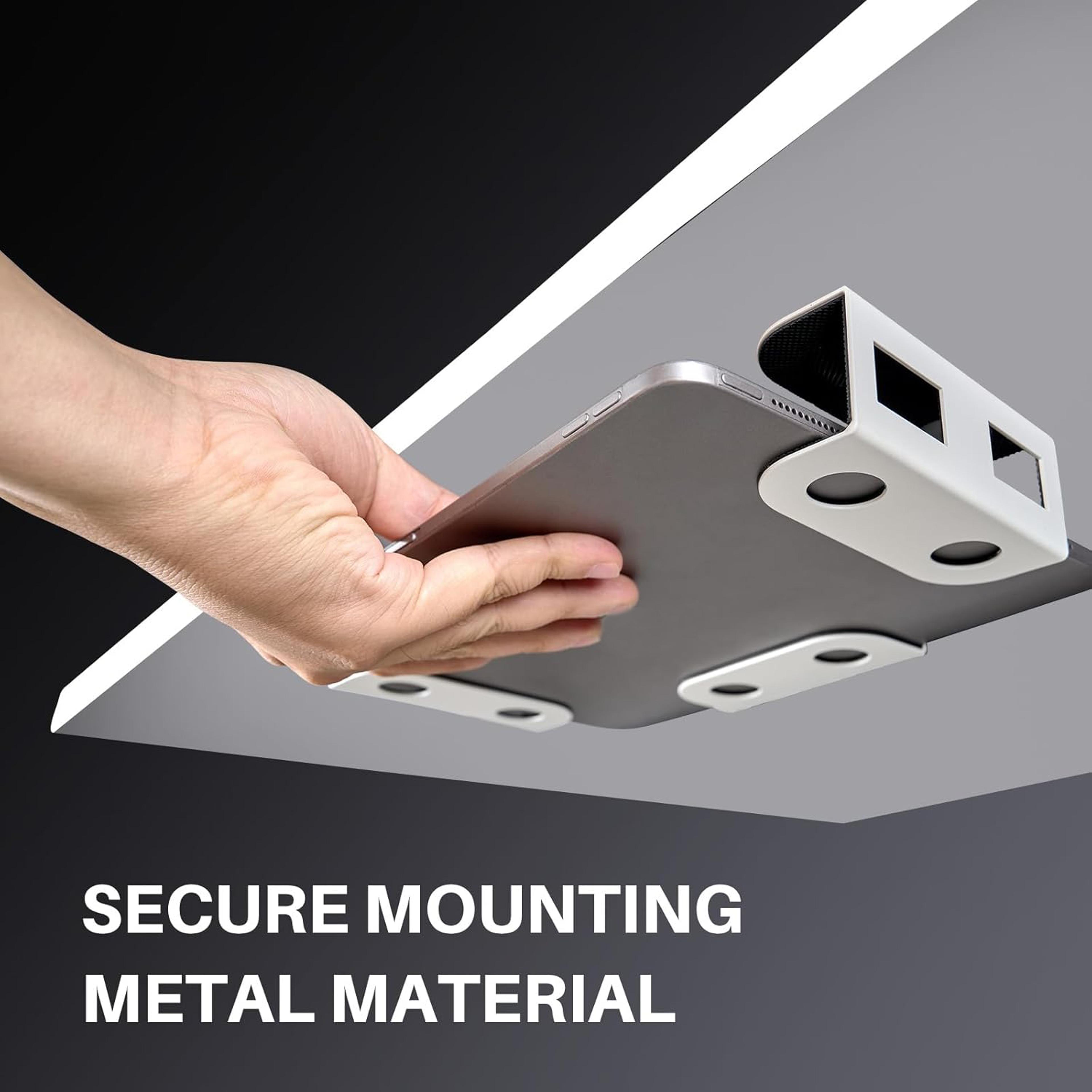 metal under desk laptop storage mount, thickness holder for laptop mini, laptop router keyboard with anti scratch