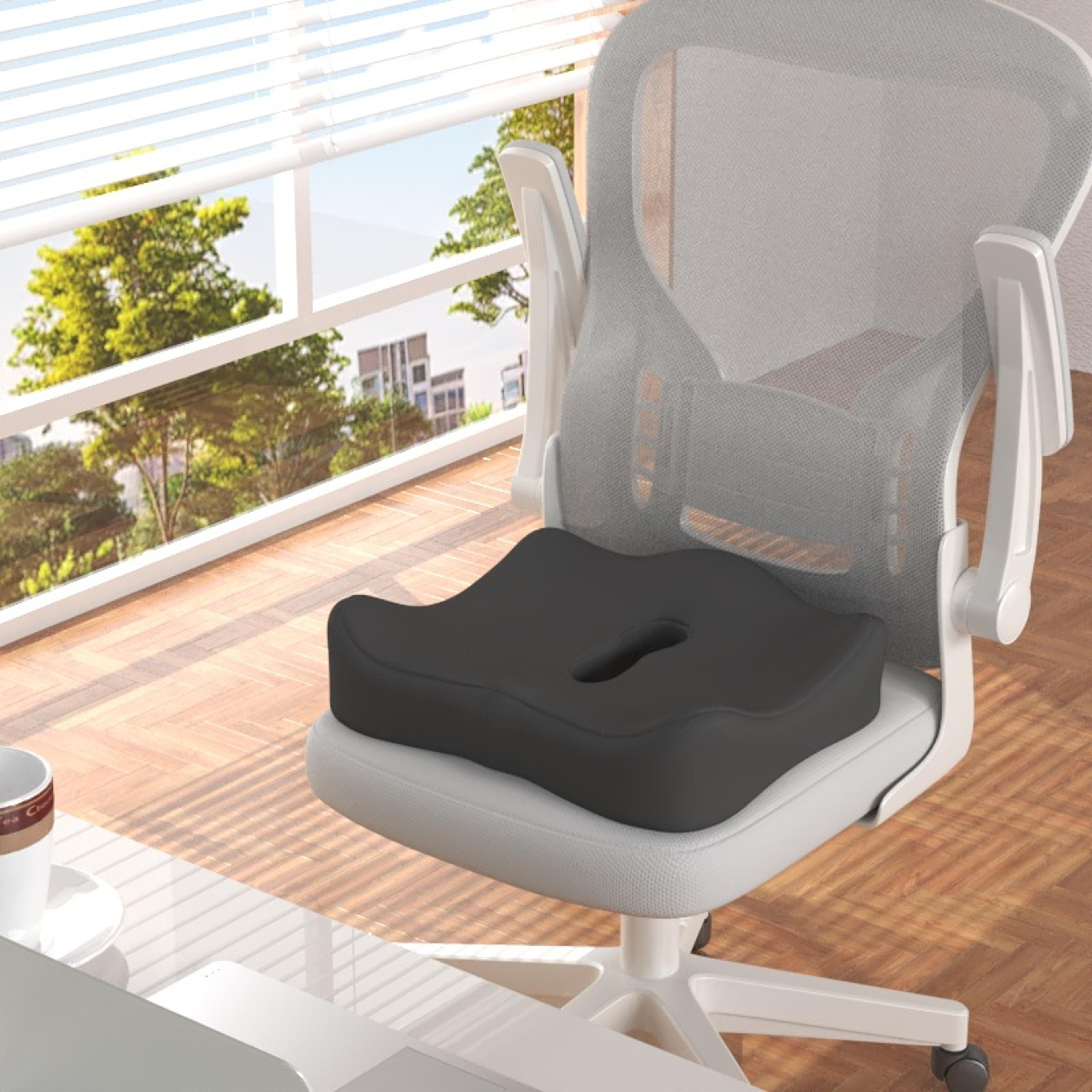 breathable posture corrector, 3-zone memory foam support pillow, ergonomic office seat cushion for car and office use