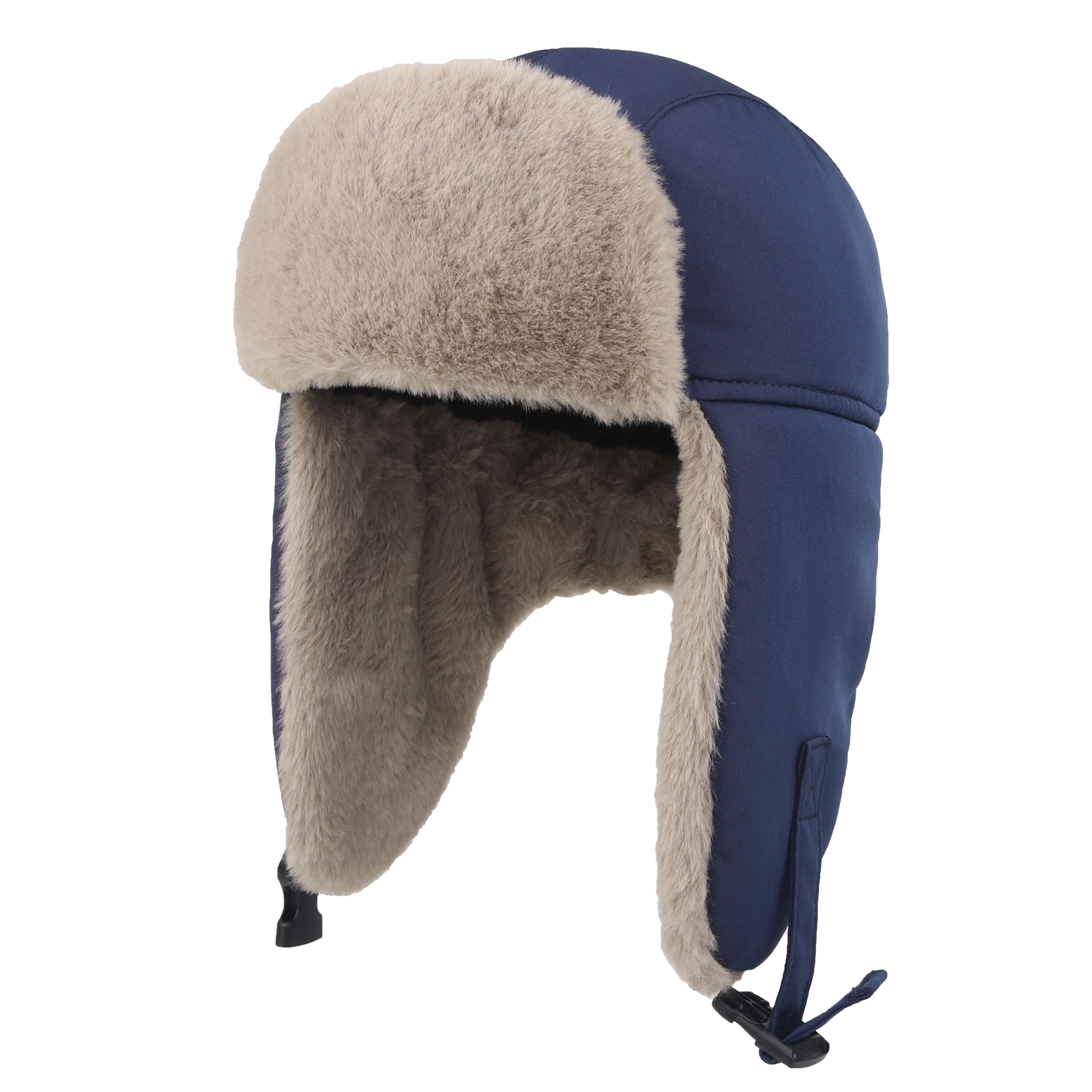 chunky warm trapper hat, winter russian ushanka for boys girls, waterproof plush lined skiing cap