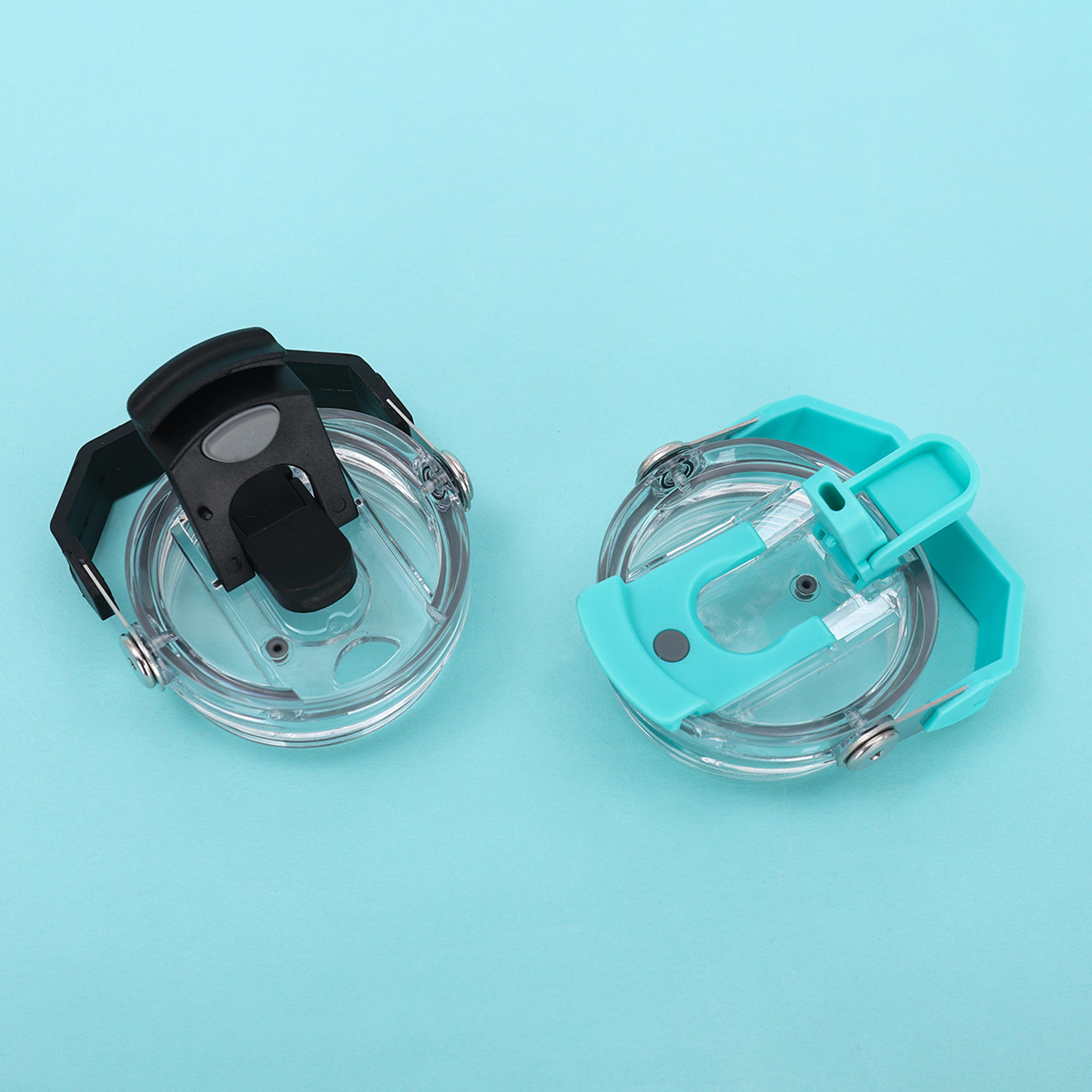 leak proof sealed double drinking cap of cup, transparent hand held insulated portable handle cover