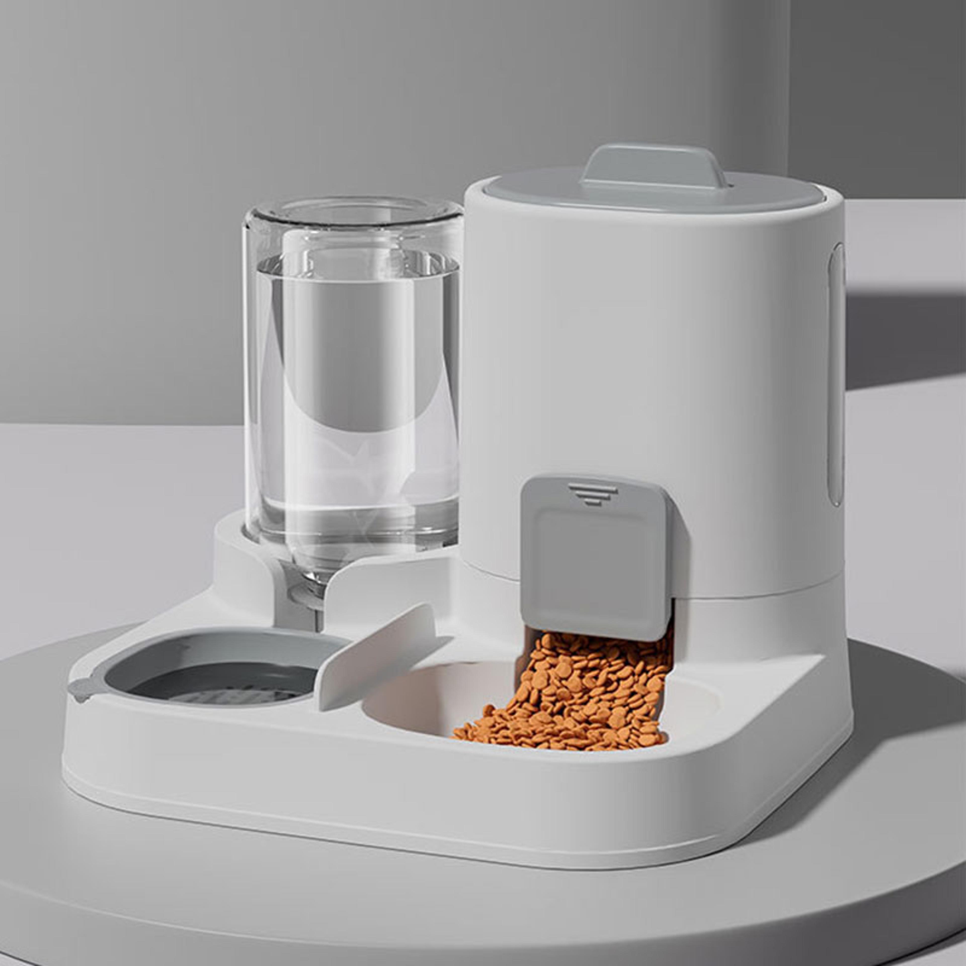 large capacity automatic gravity-fed cat water dispenser & feeder - spill-proof one-piece design