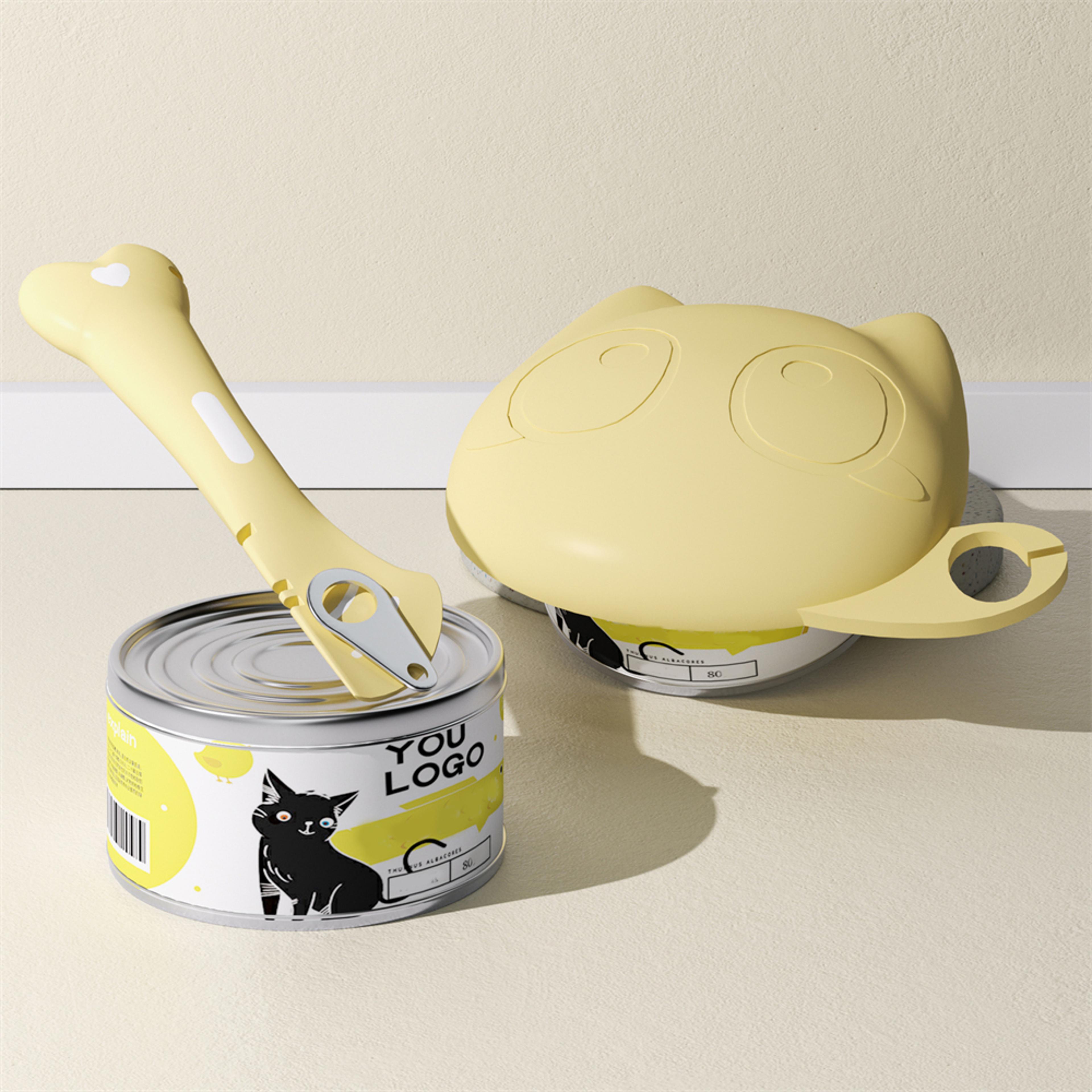 multifunctional pet wet food feeding scoop, silicone cat food can lid and spoon set, can opener for sealed storage