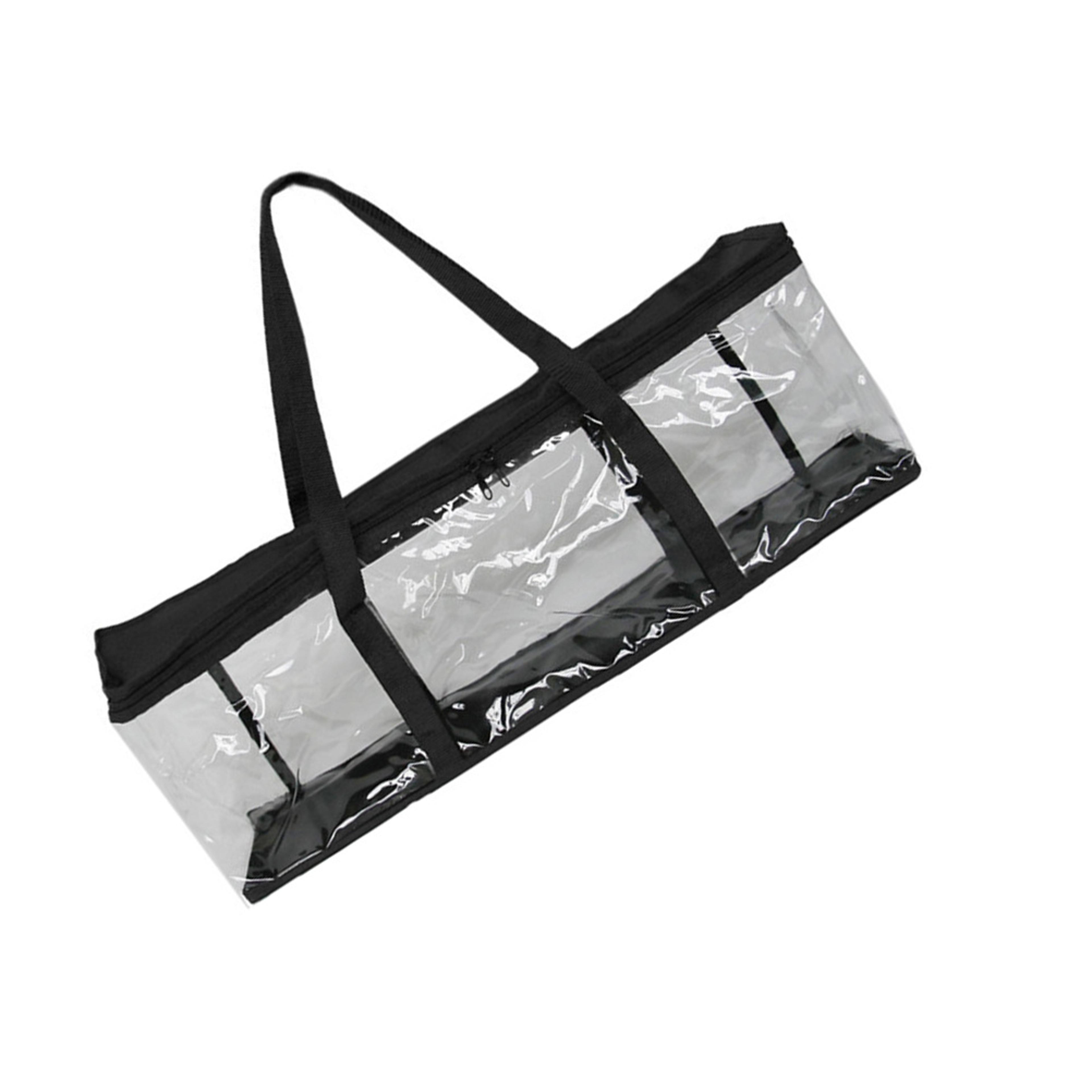 clear organizer case, portable media collection folder, dual zipper closure with carry handles