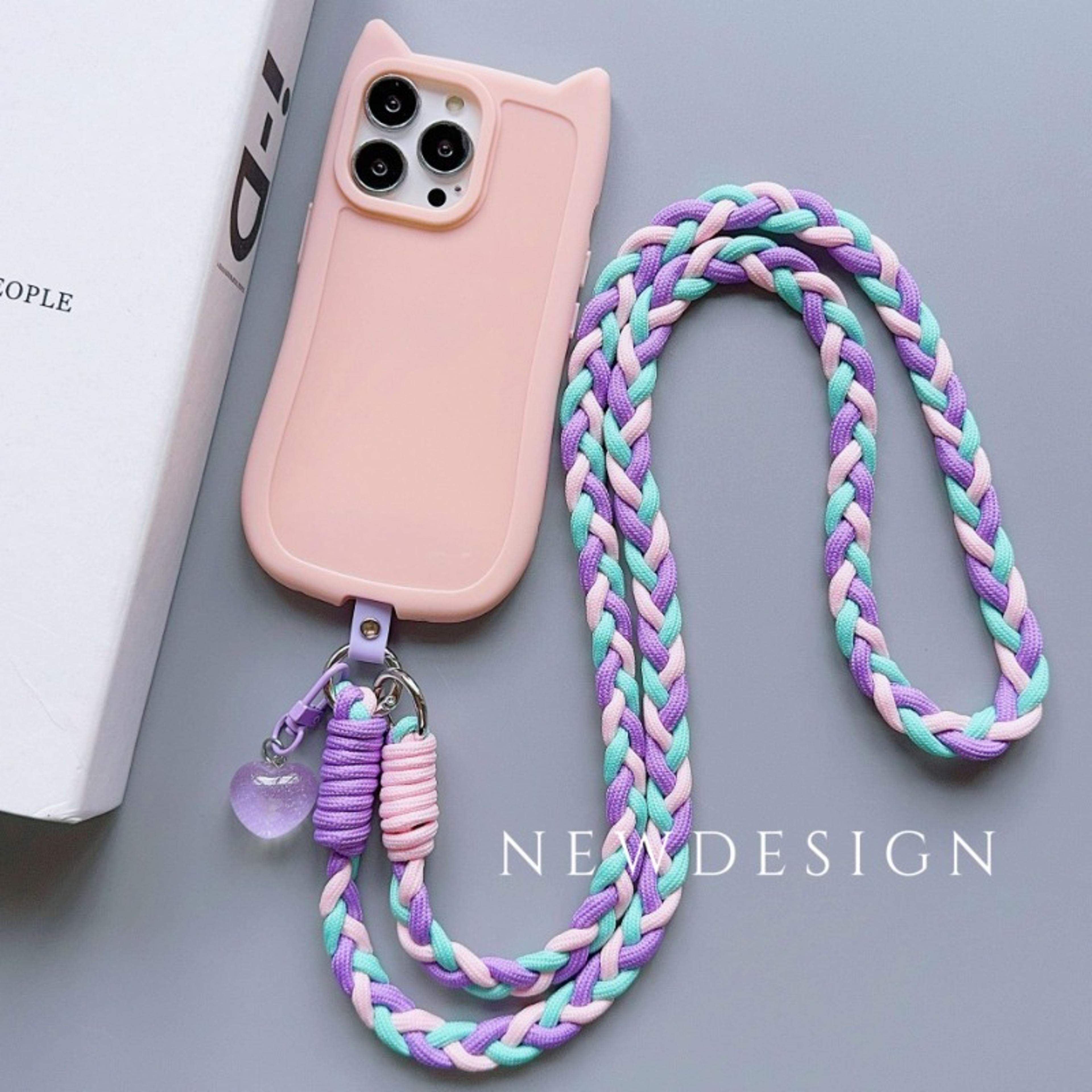 long phone lanyard shoulder strap, creative crossbody rope, universal cartoon decorative pendant