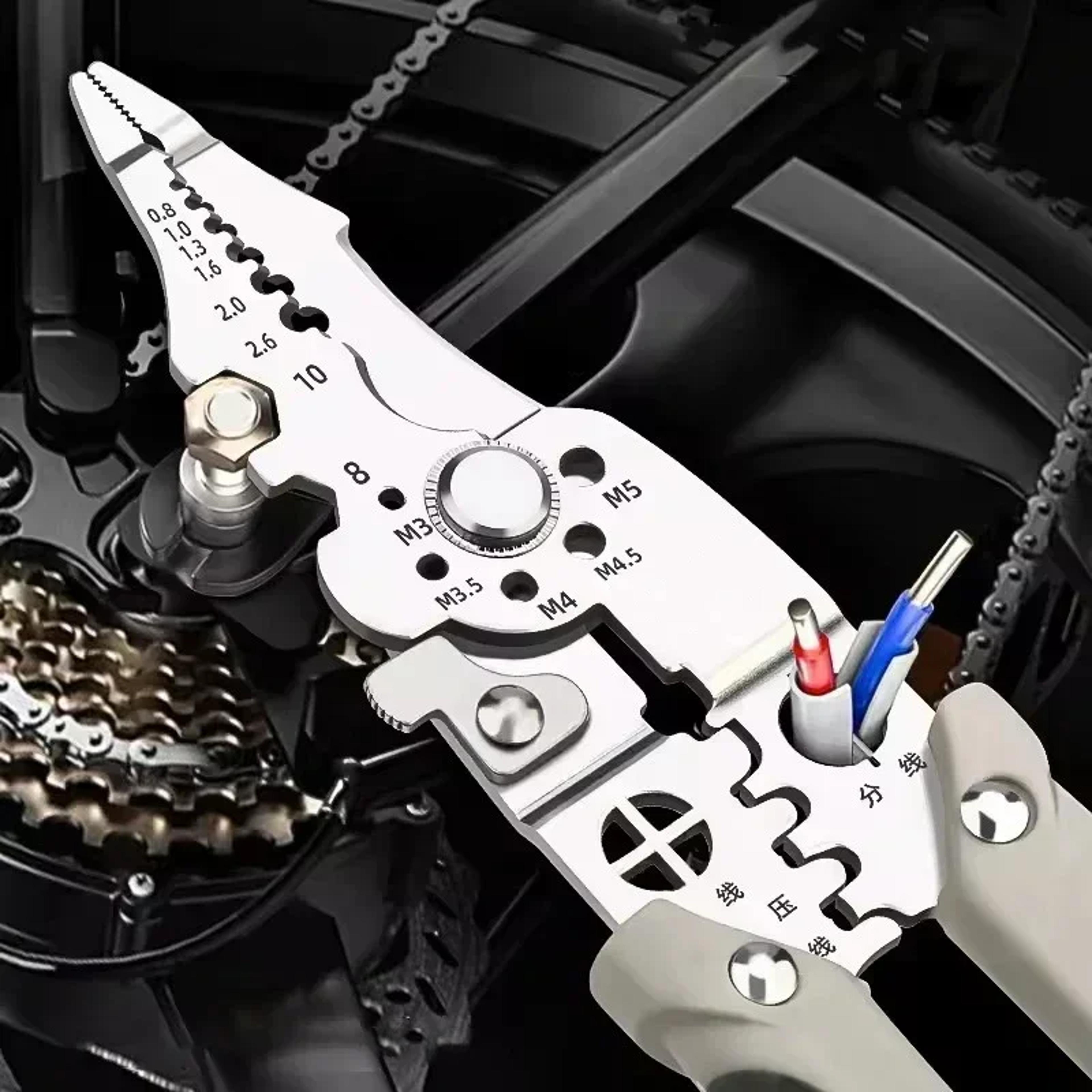 high-quality multi functional pliers for electricians, wire splitting, stripping, and crimping